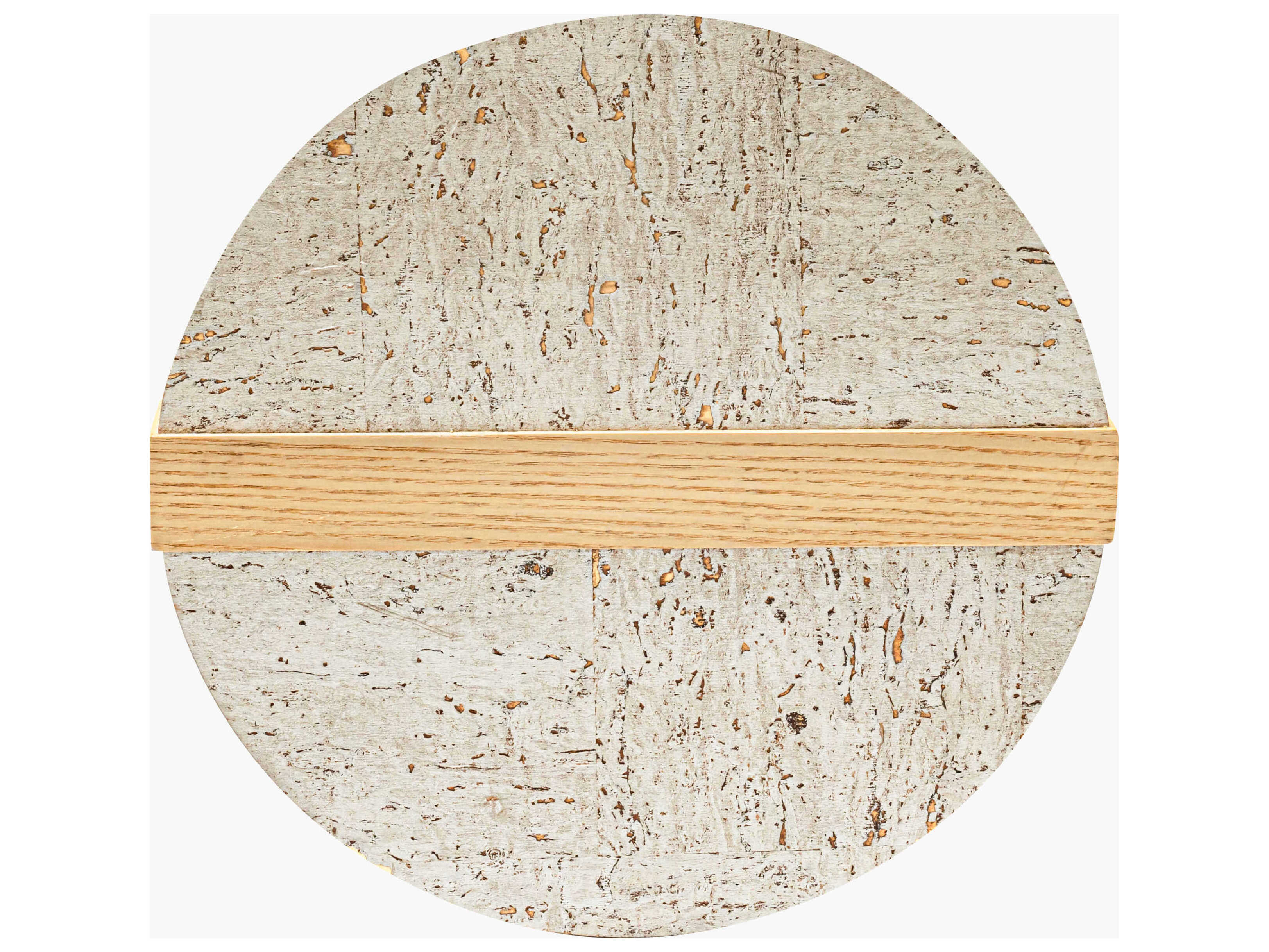 Surya Faron Round Wood Silver Gray Brown End Table