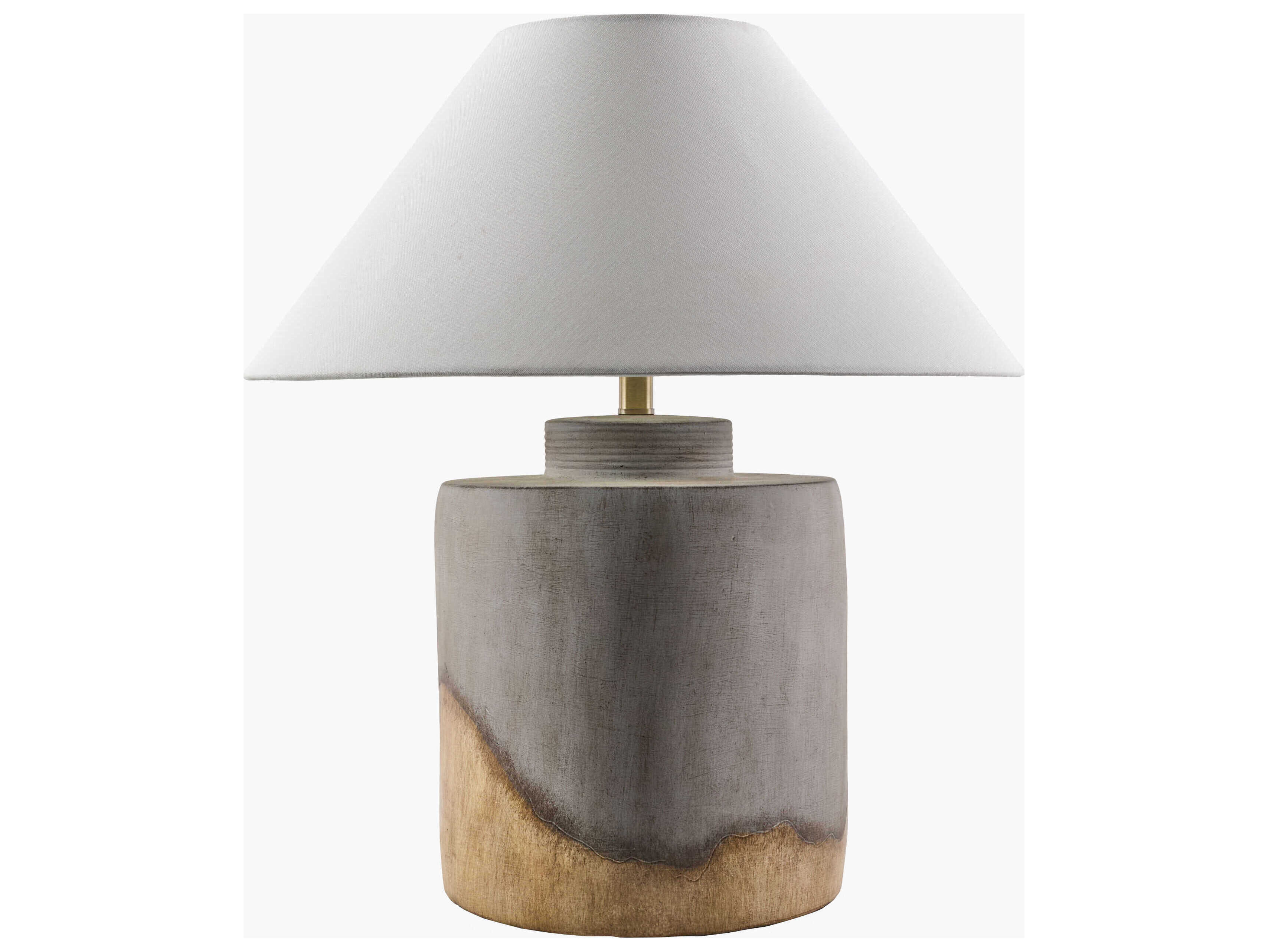 Surya Furbara Gray White Linen Buffet Lamp