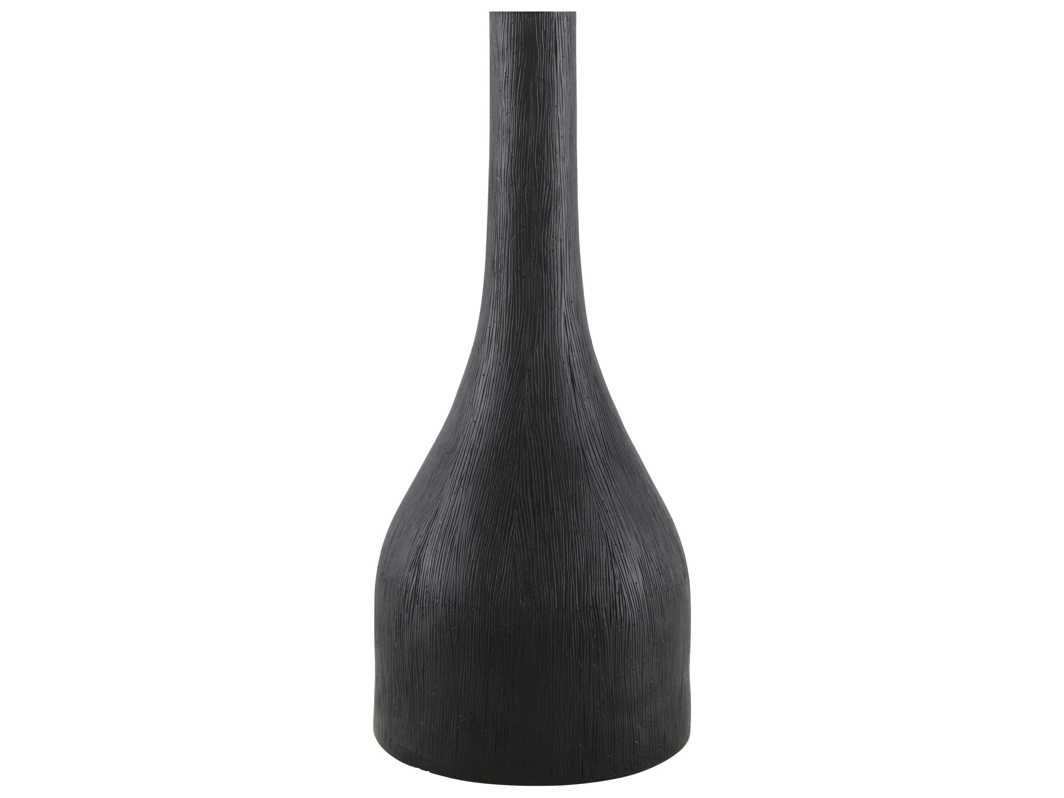 Surya Fonce Black White Linen Buffet Lamp