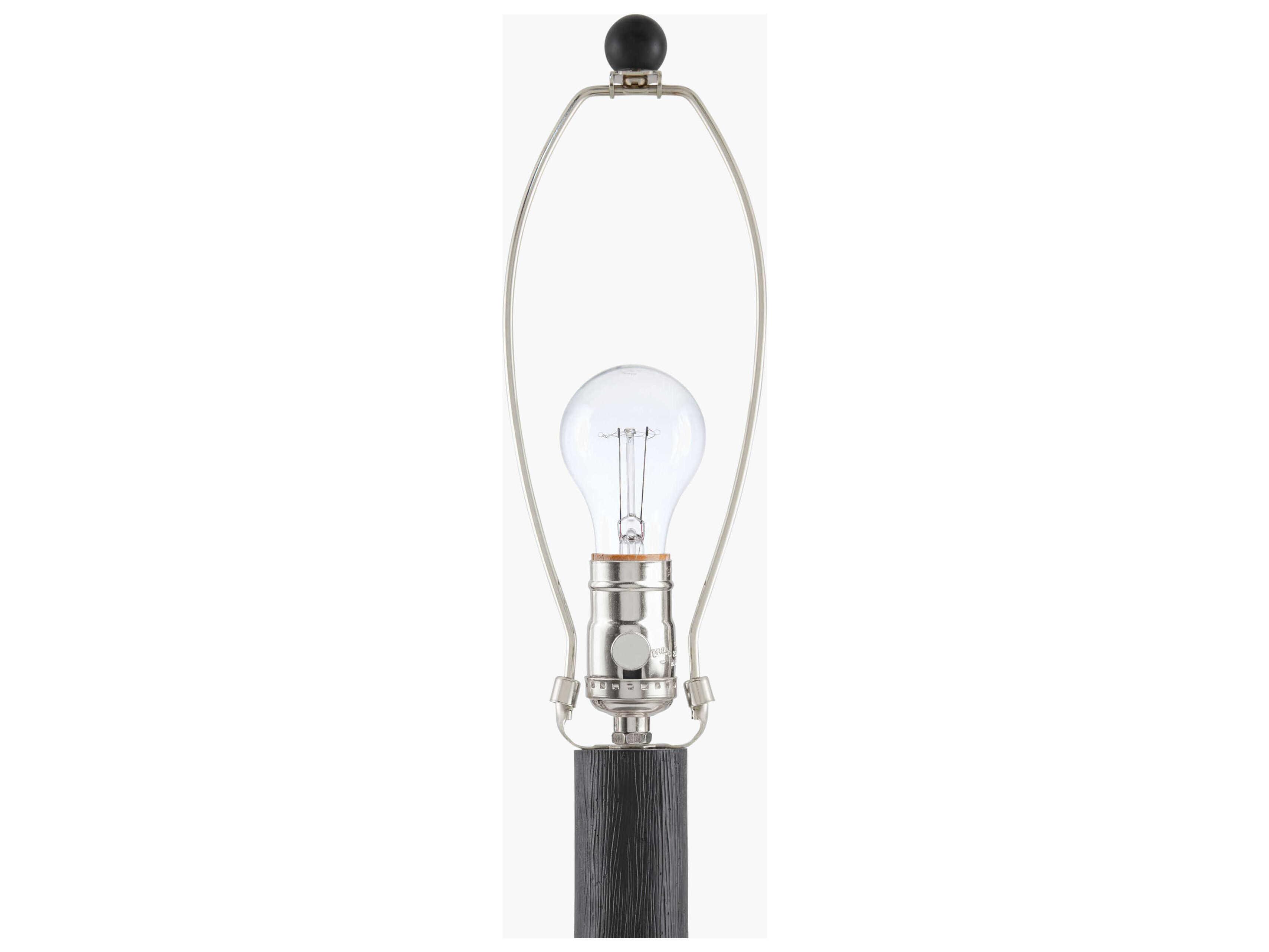 Surya Fonce Black White Linen Buffet Lamp