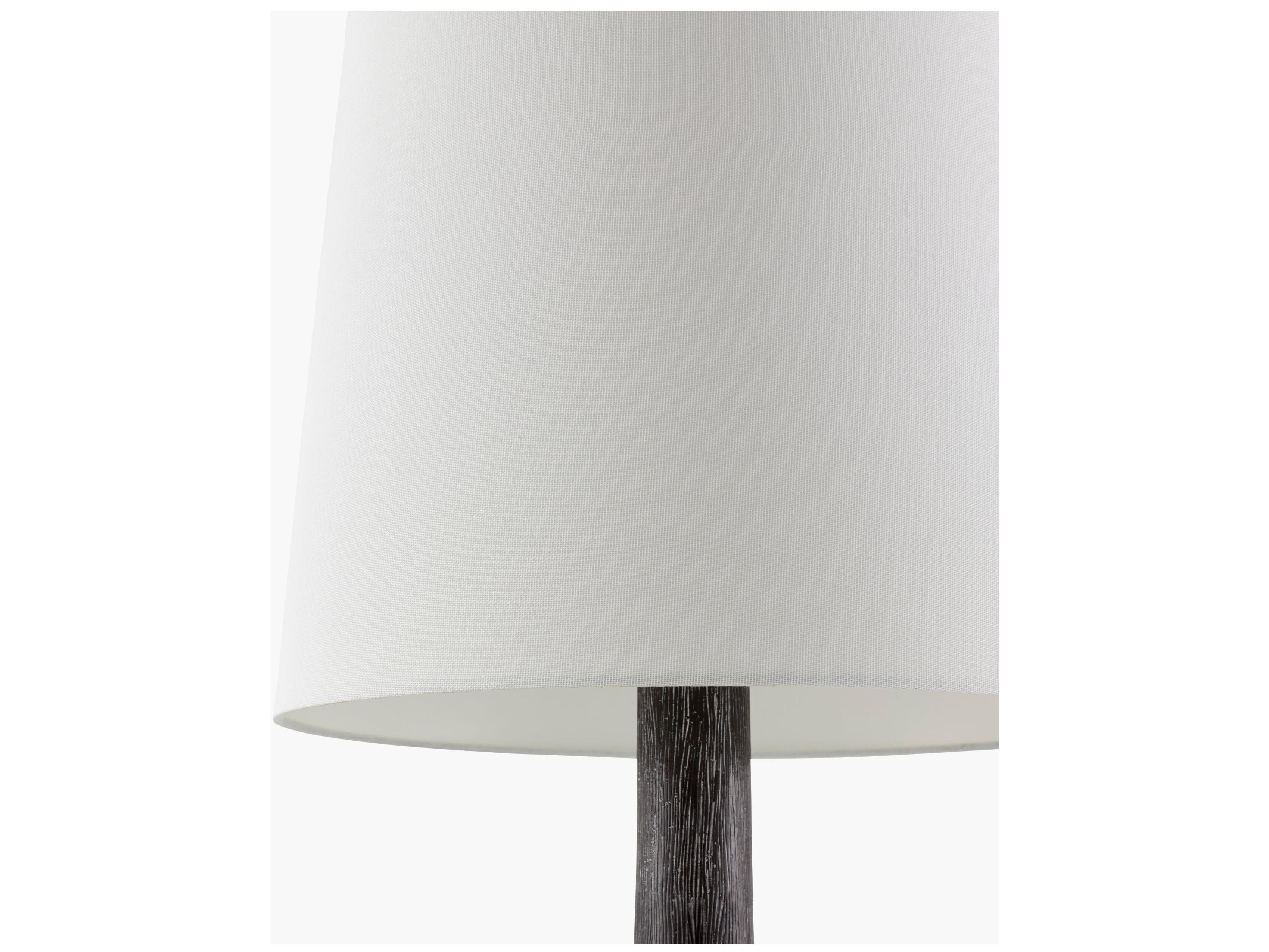 Surya Fonce Dark Brown White Linen Buffet Lamp