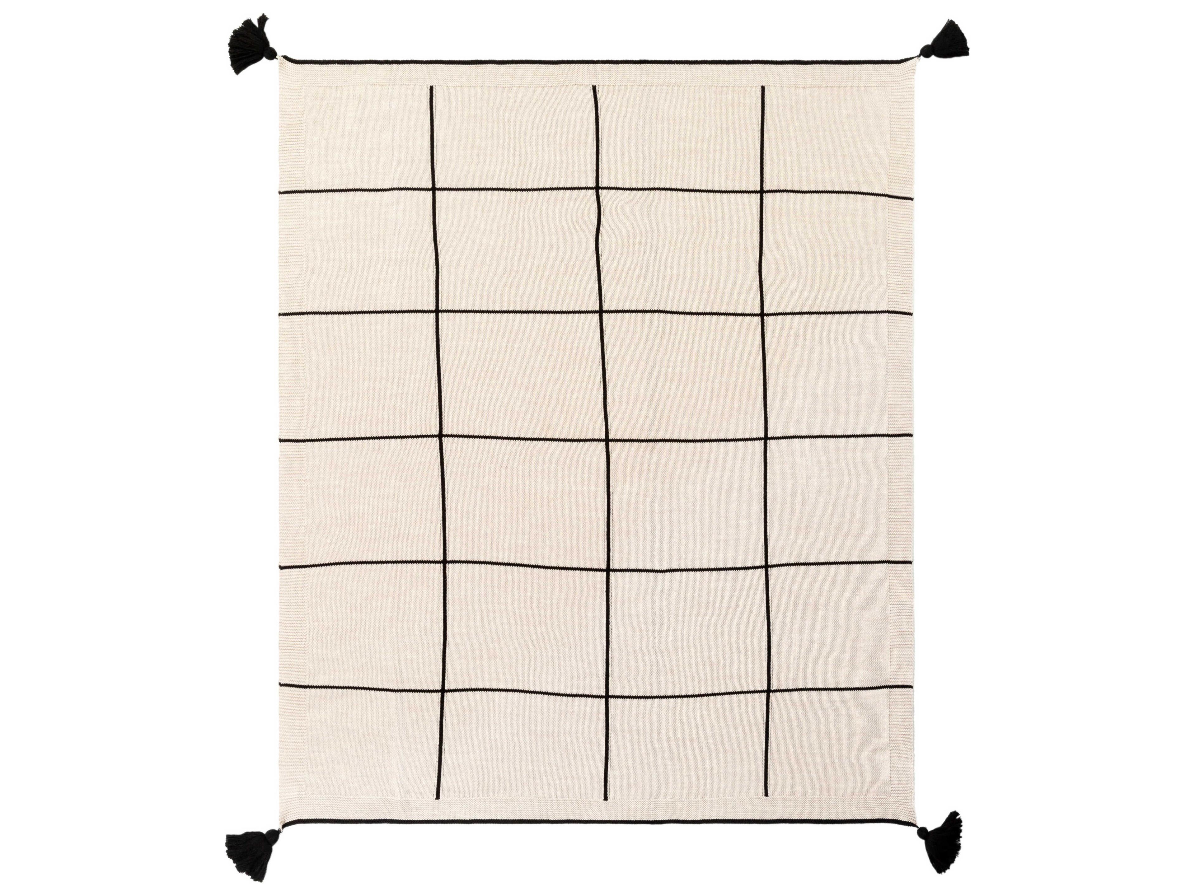 Surya Fleck Beige / Black Throw