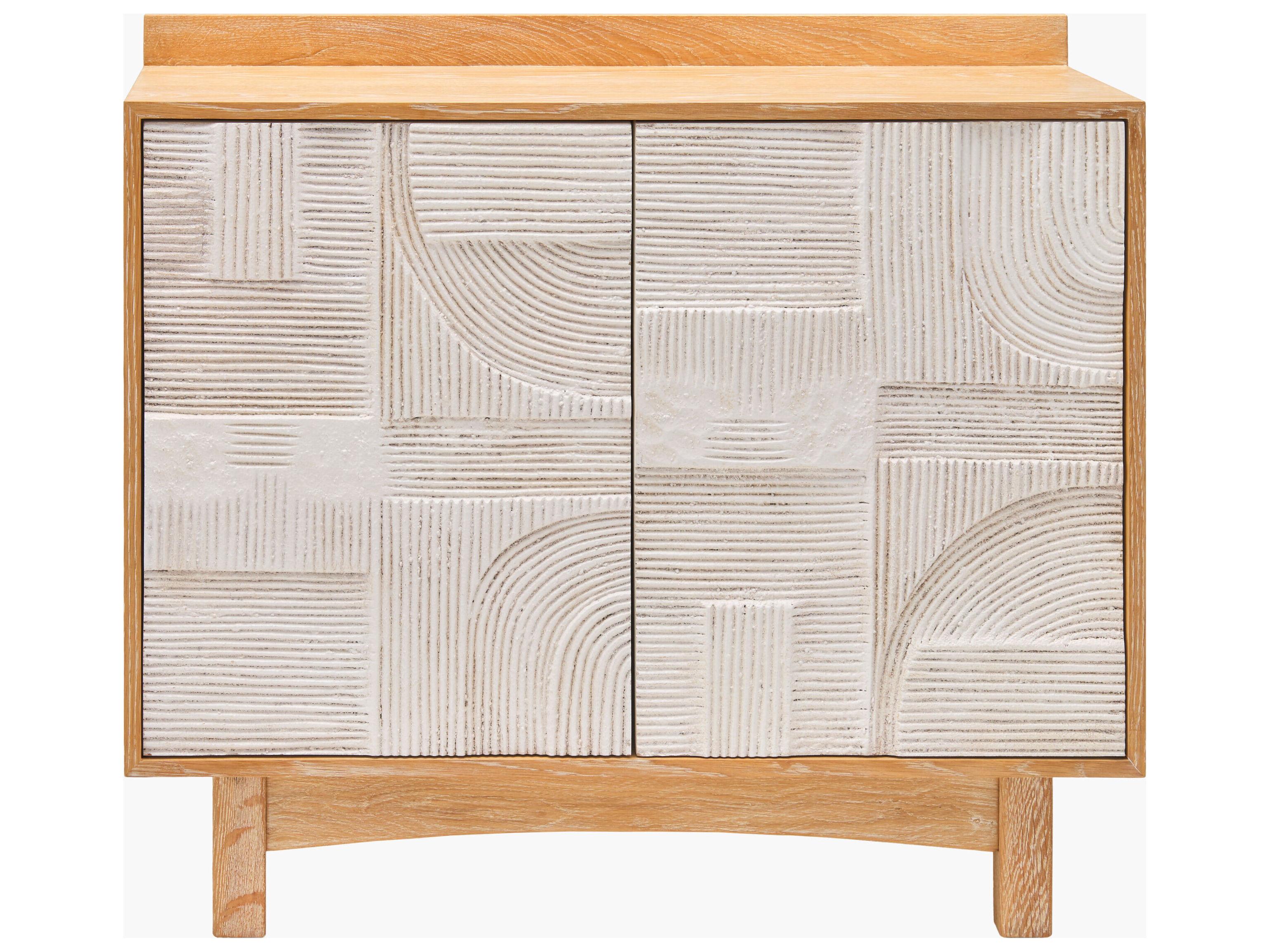 Surya Freeda White Oak Wood Accent Chest