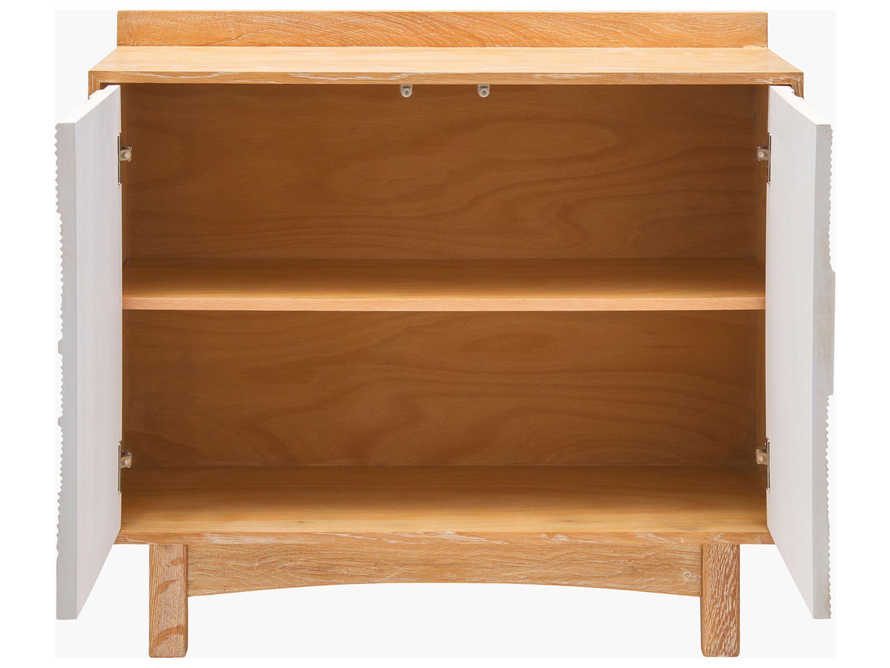 Surya Freeda White Oak Wood Accent Chest
