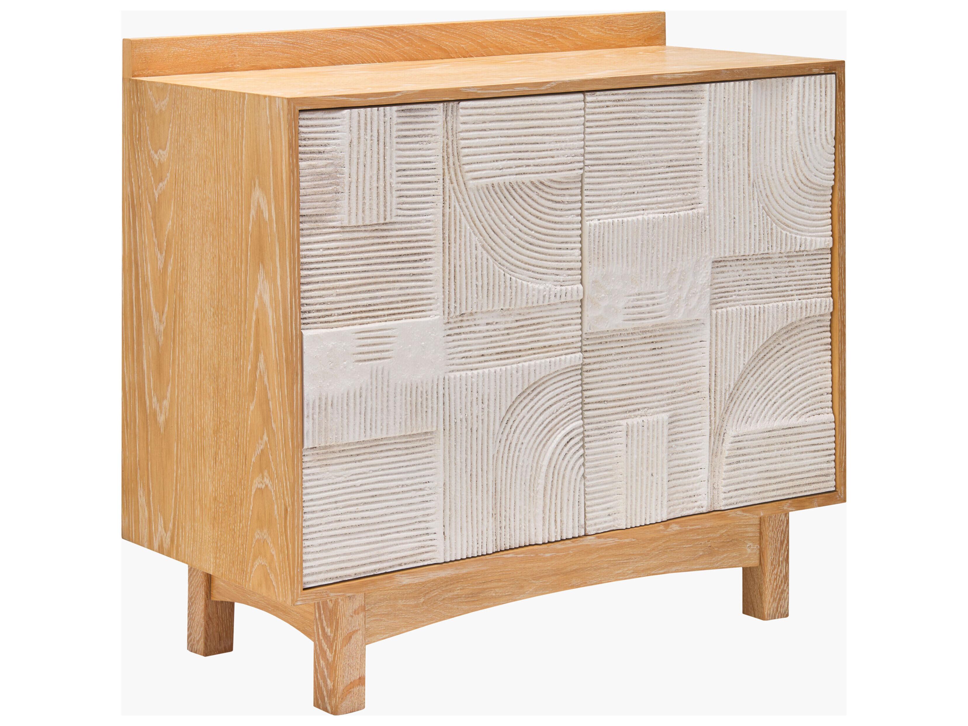 Surya Freeda White Oak Wood Accent Chest