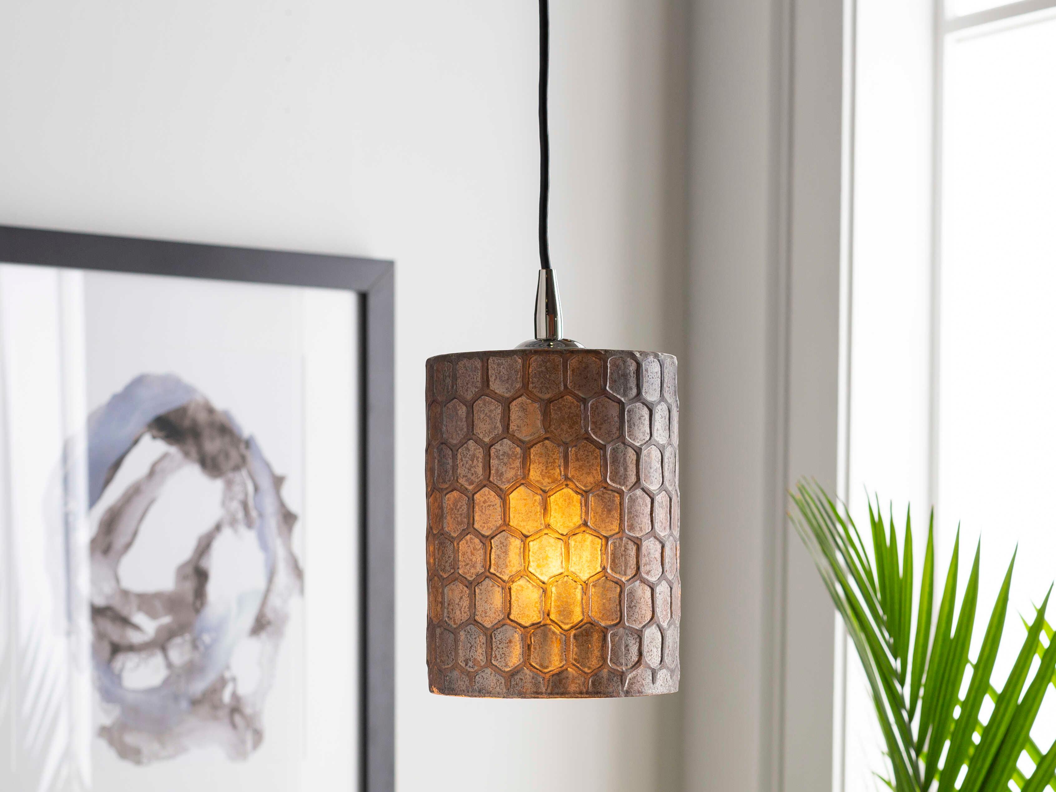 Surya Finnegan 1-Light Metallic Nickel Mini Pendant