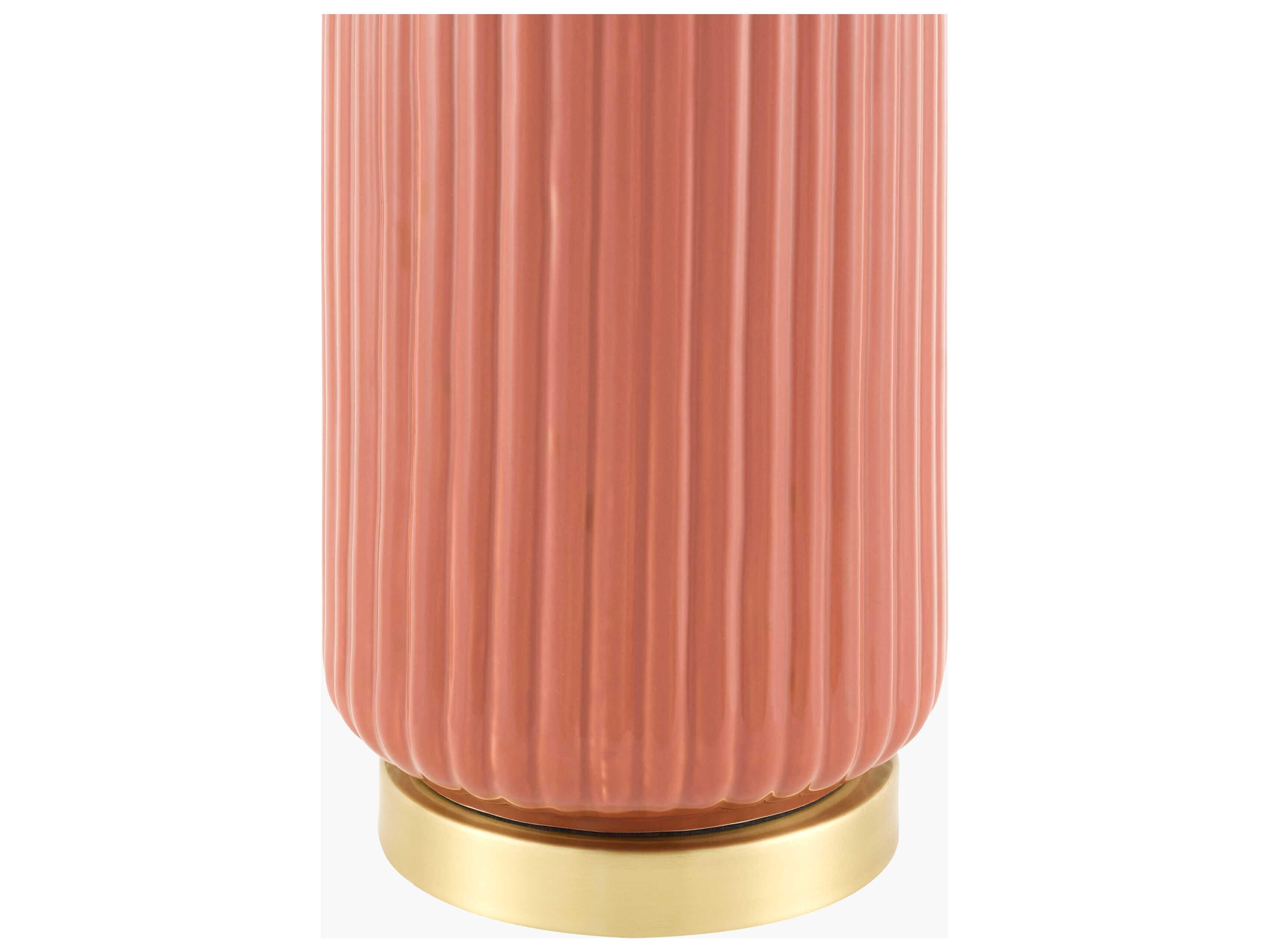 Surya Filaki Brick White Linen Pink Buffet Lamp