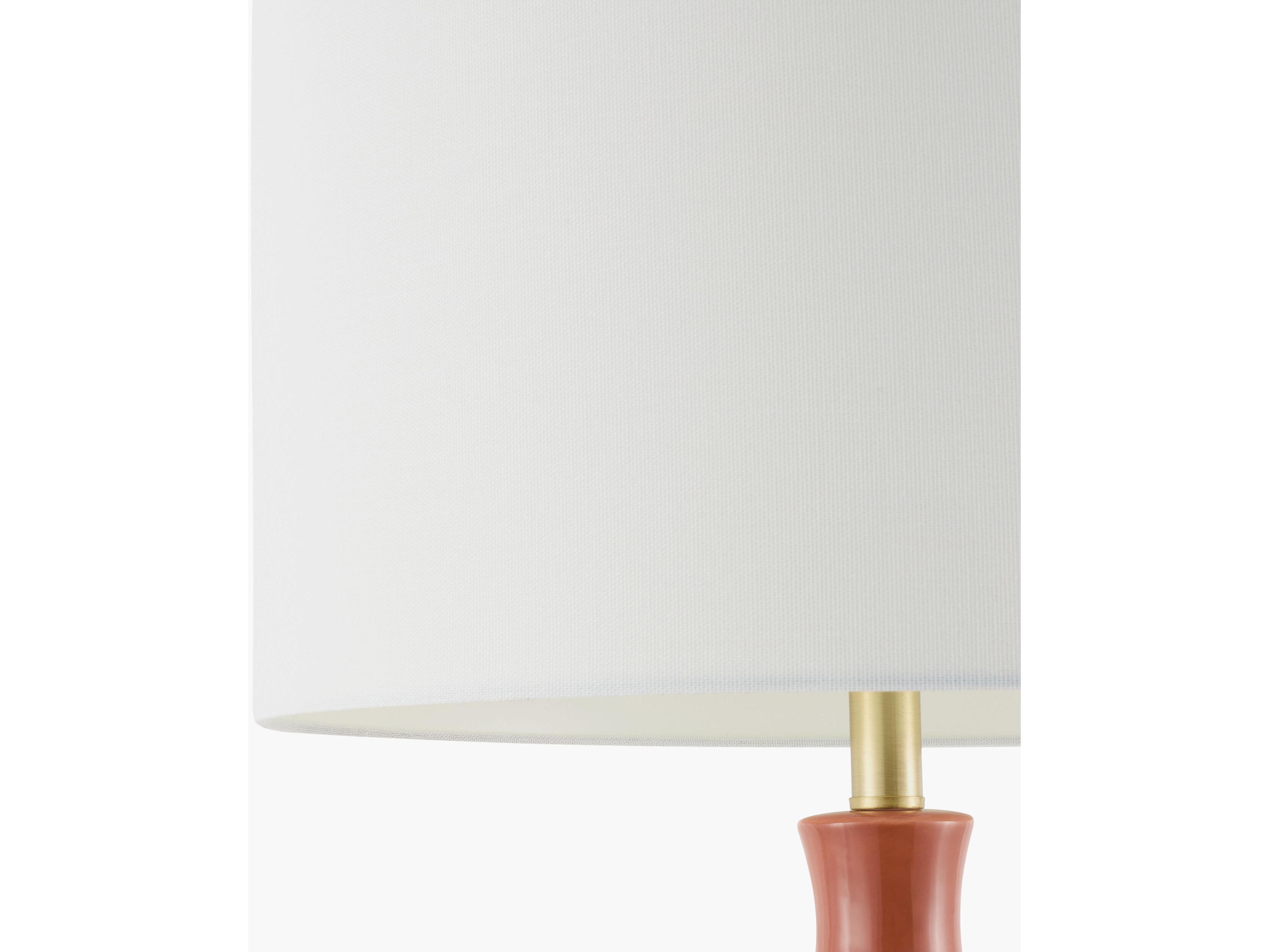 Surya Filaki Brick White Linen Pink Buffet Lamp