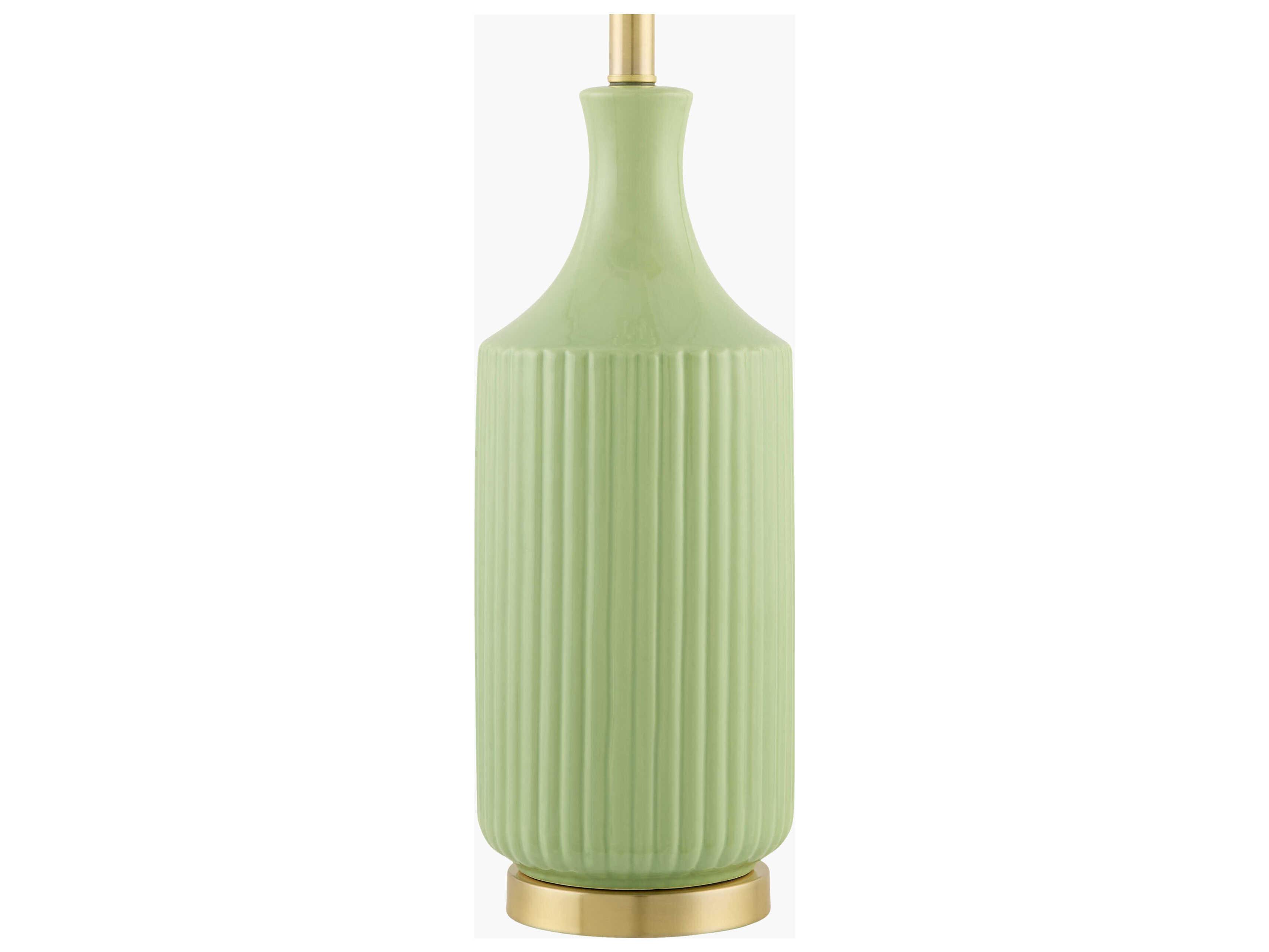 Surya Filaki Light Green White Linen Buffet Lamp