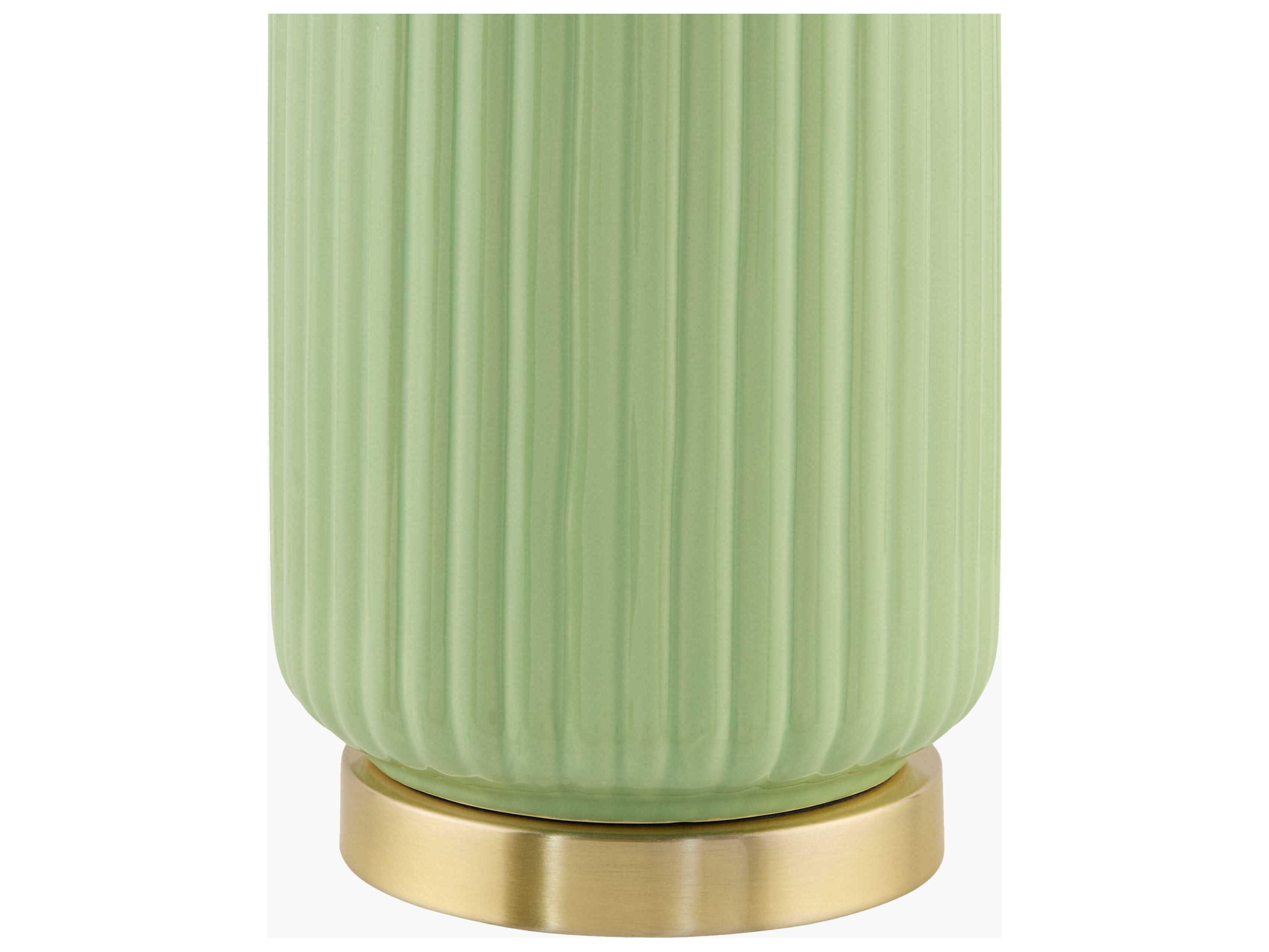 Surya Filaki Light Green White Linen Buffet Lamp