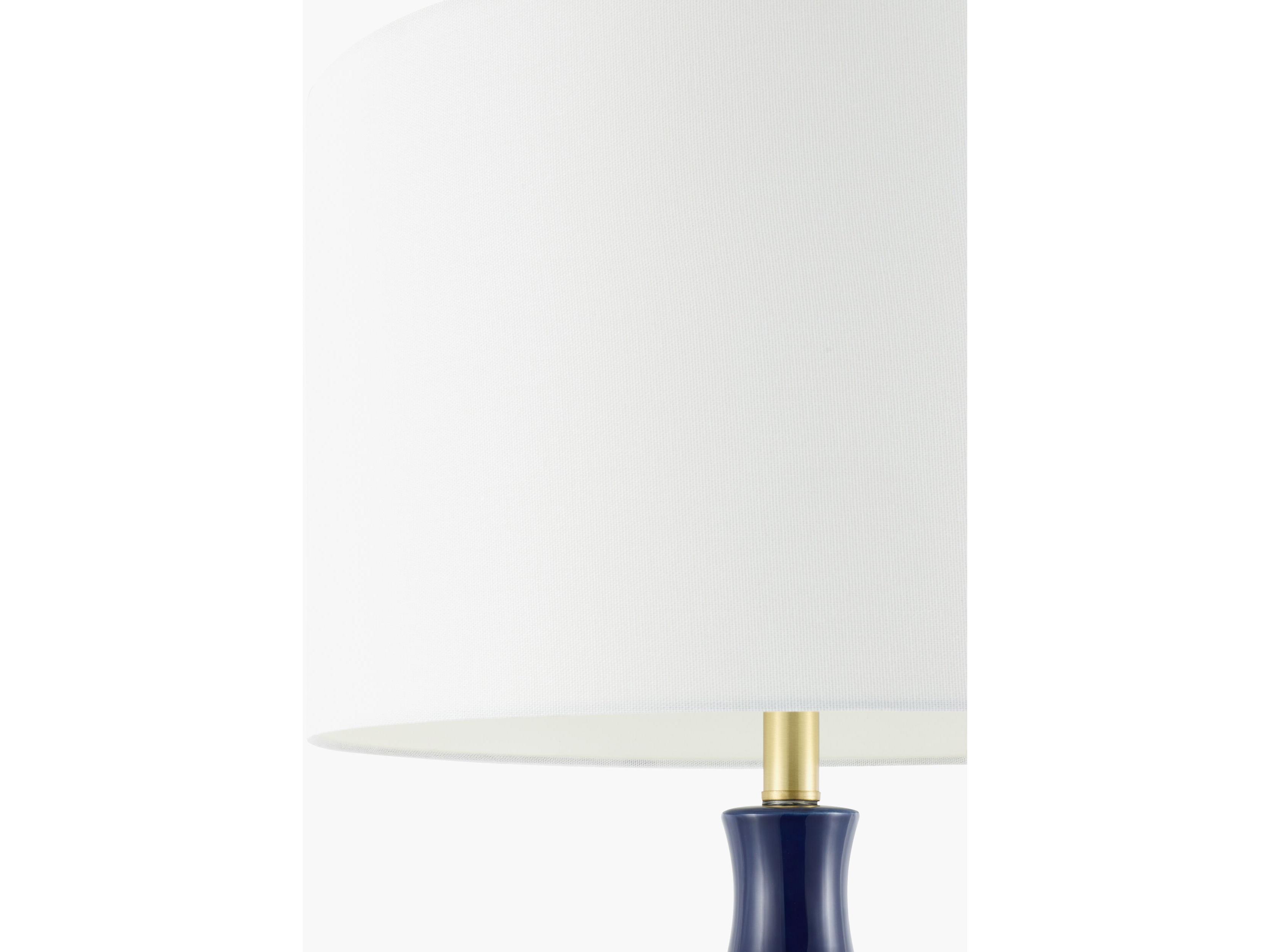Surya Filaki Dark Blue White Linen Buffet Lamp