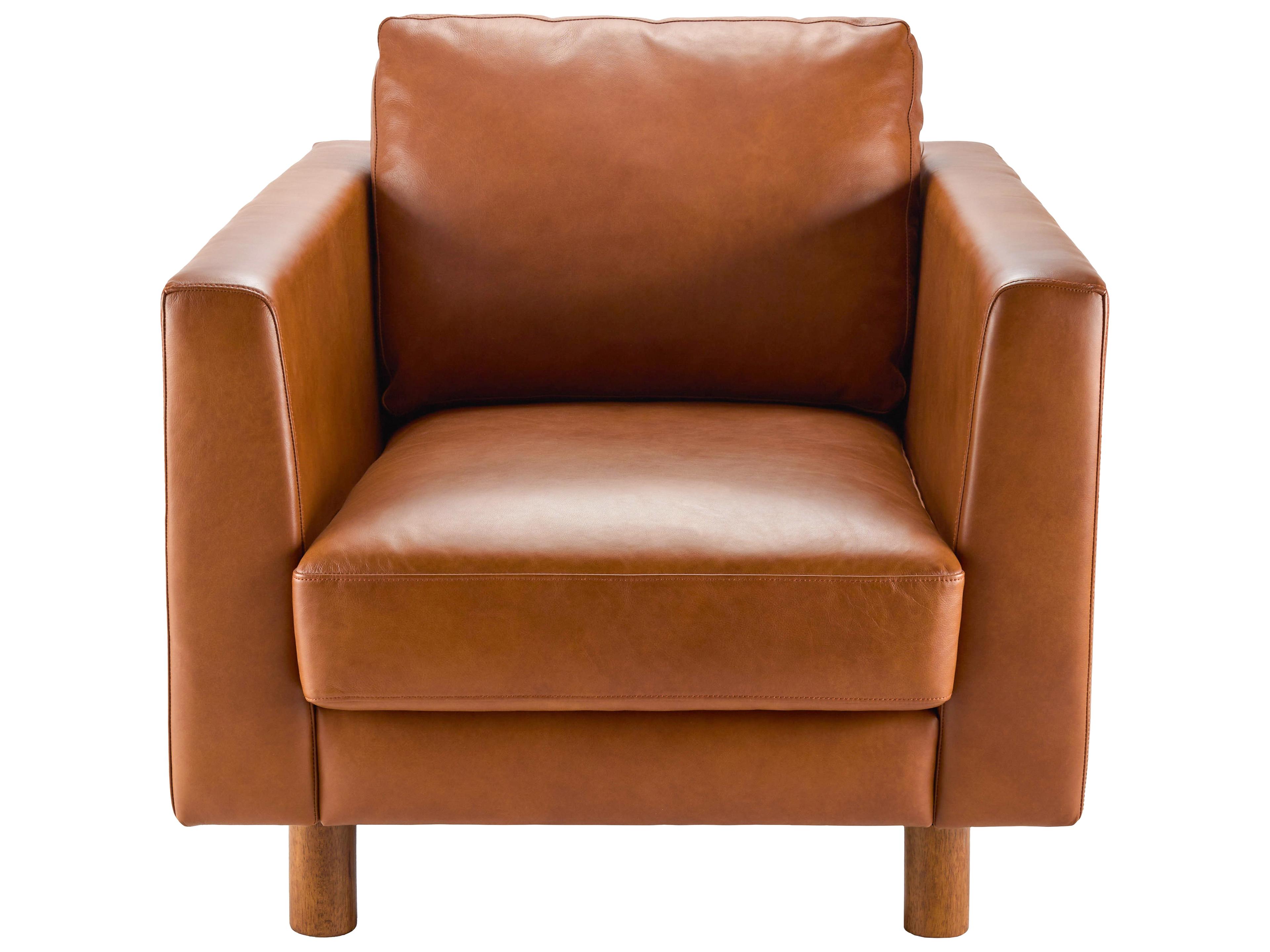 Surya Fitz Brown Leather Accent Chair