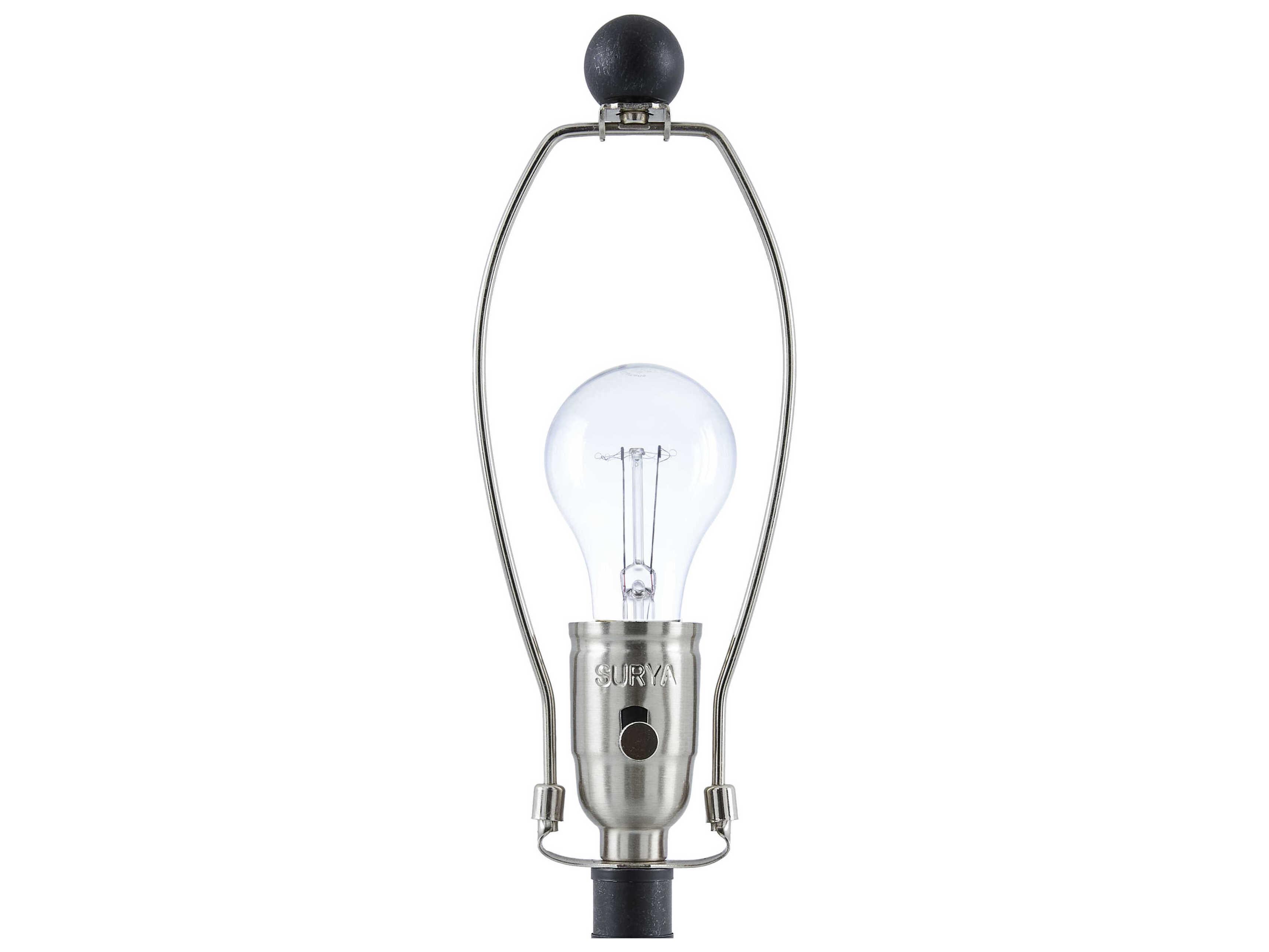 Surya Fuego Black White Linen Table Lamp