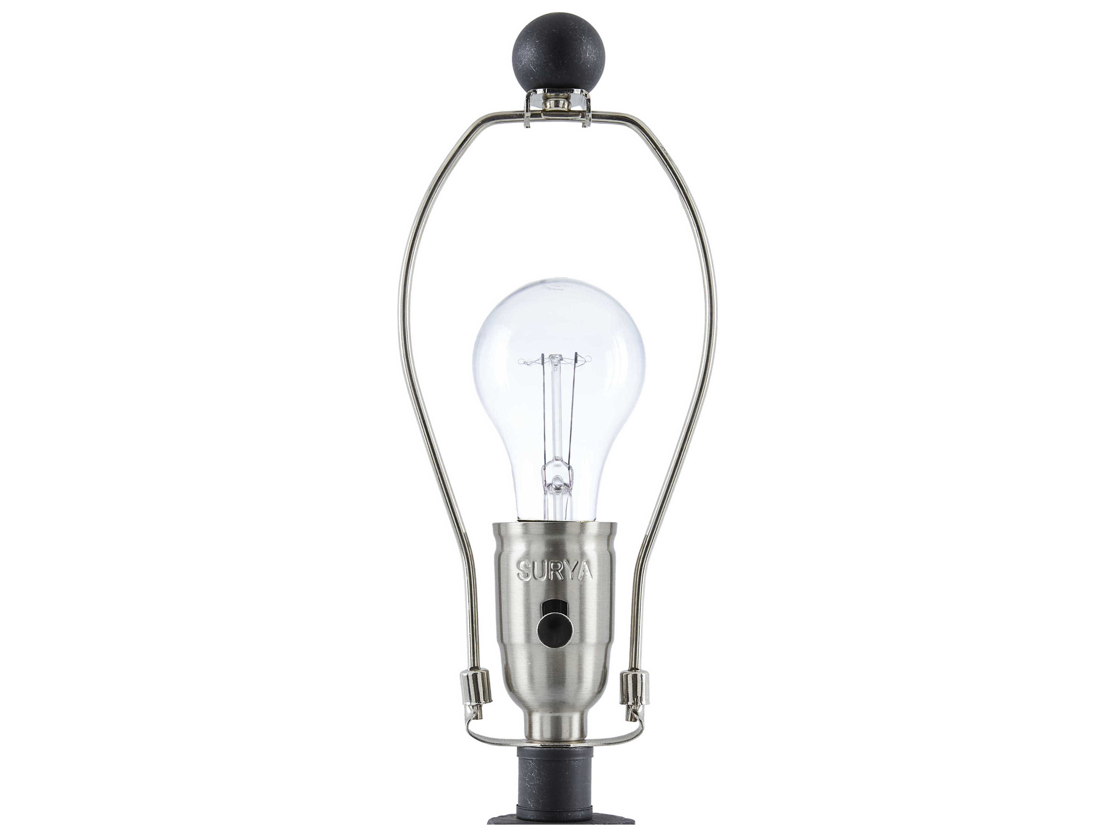 Surya Fuego Black White Linen Buffet Lamp