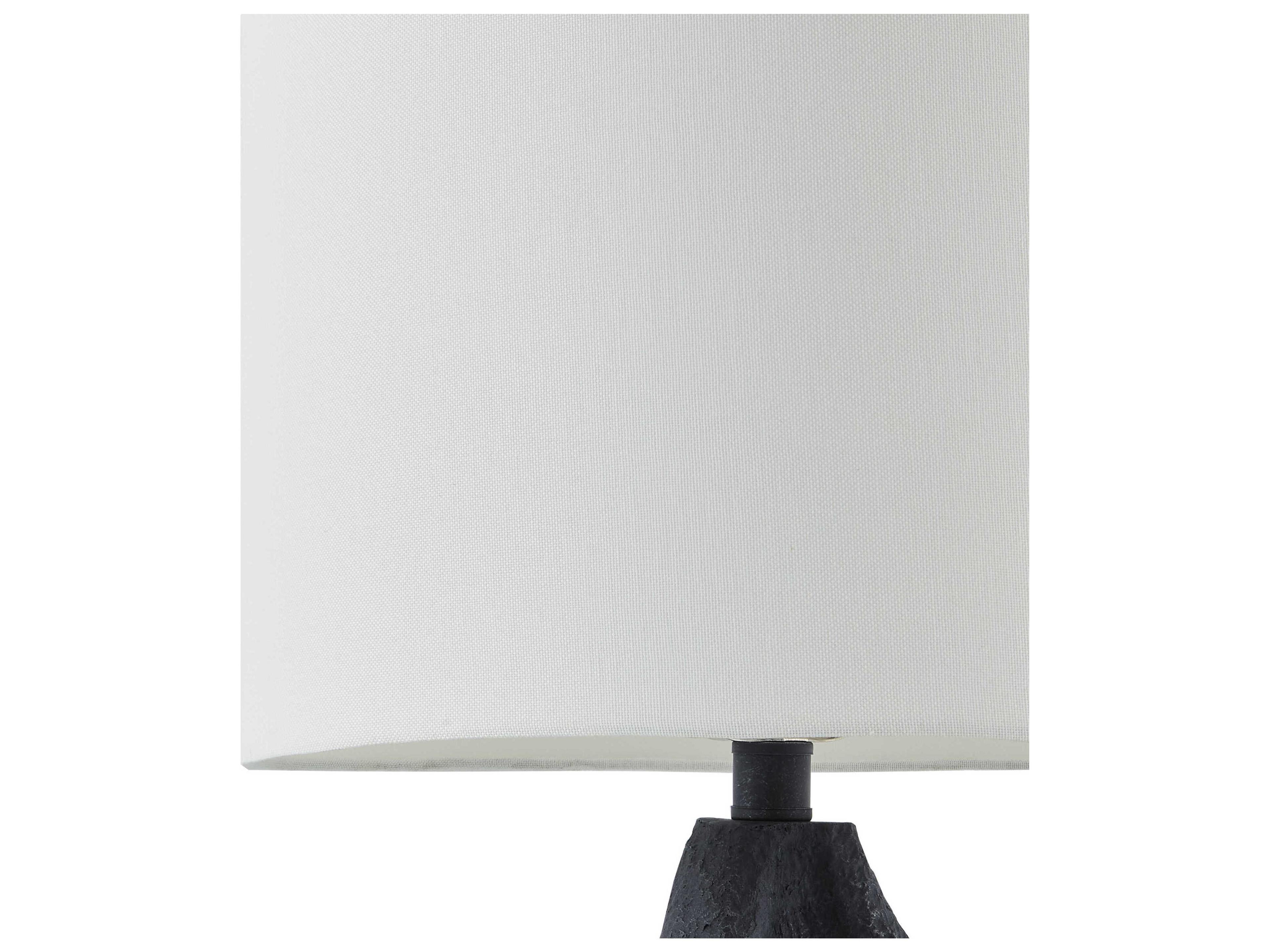 Surya Fuego Black White Linen Buffet Lamp