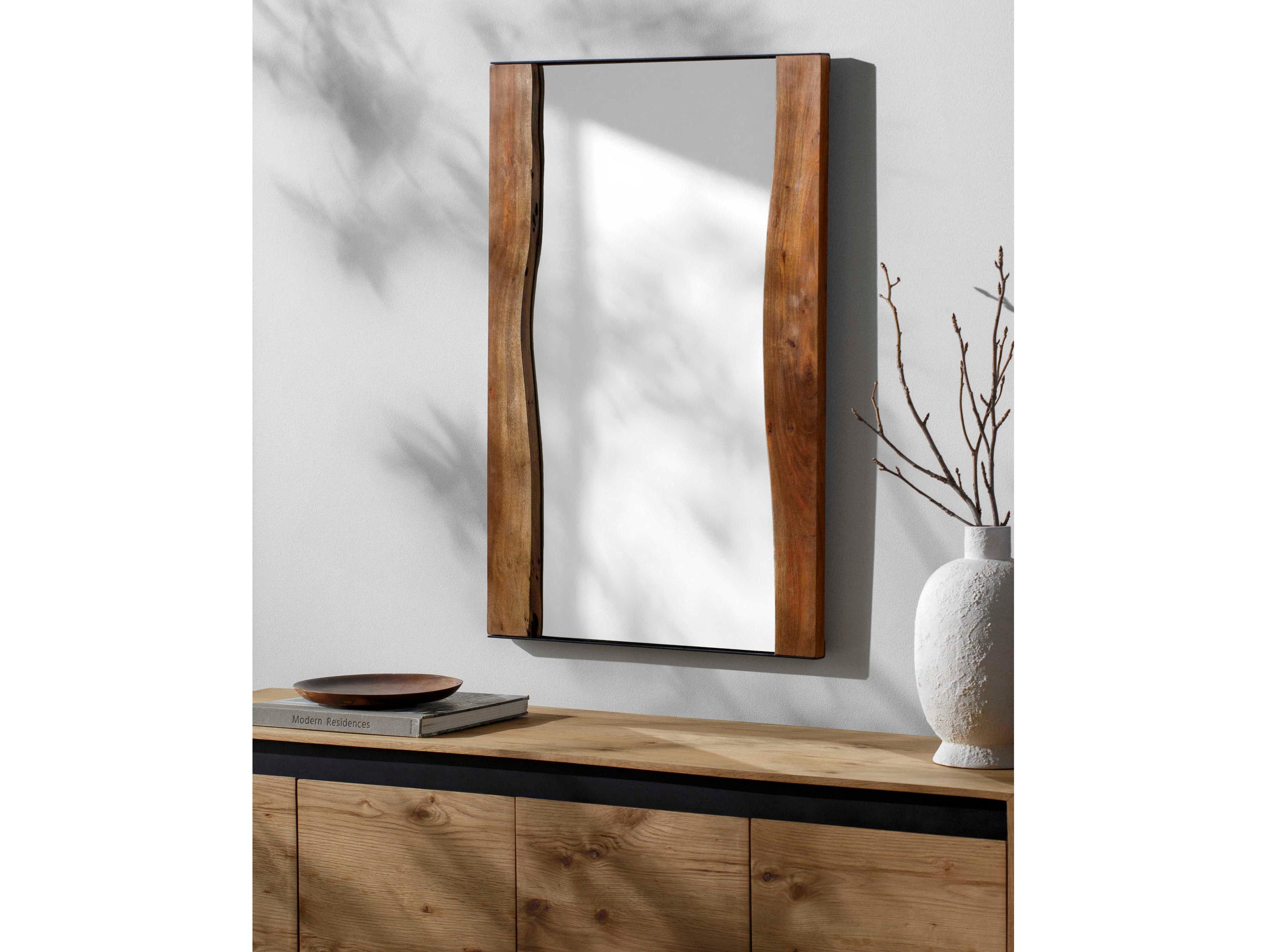Surya Fujian Brown Rectangular Wall Mirror