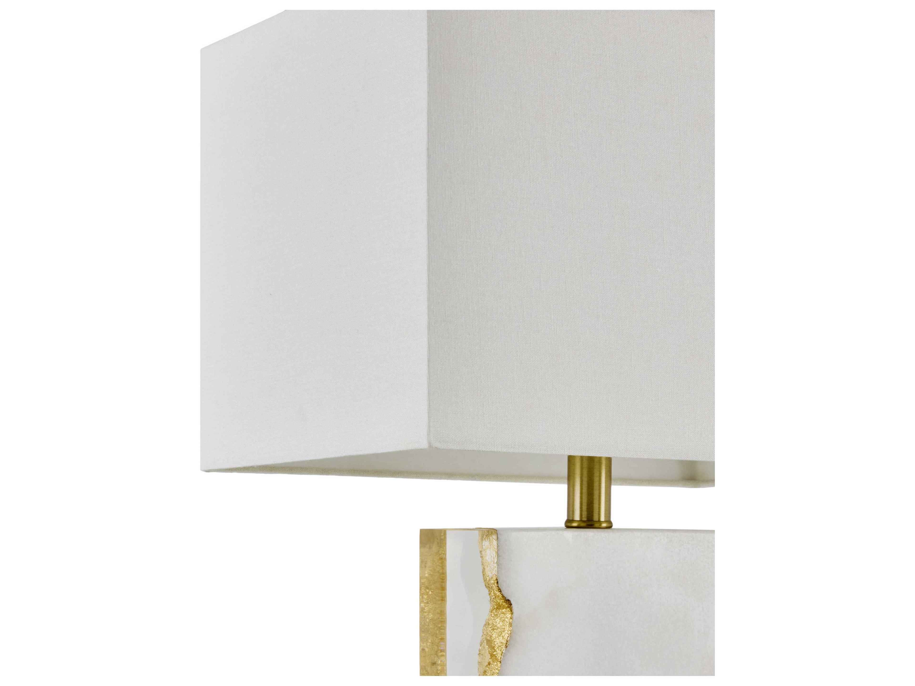 Surya Fivo White Linen Buffet Lamp