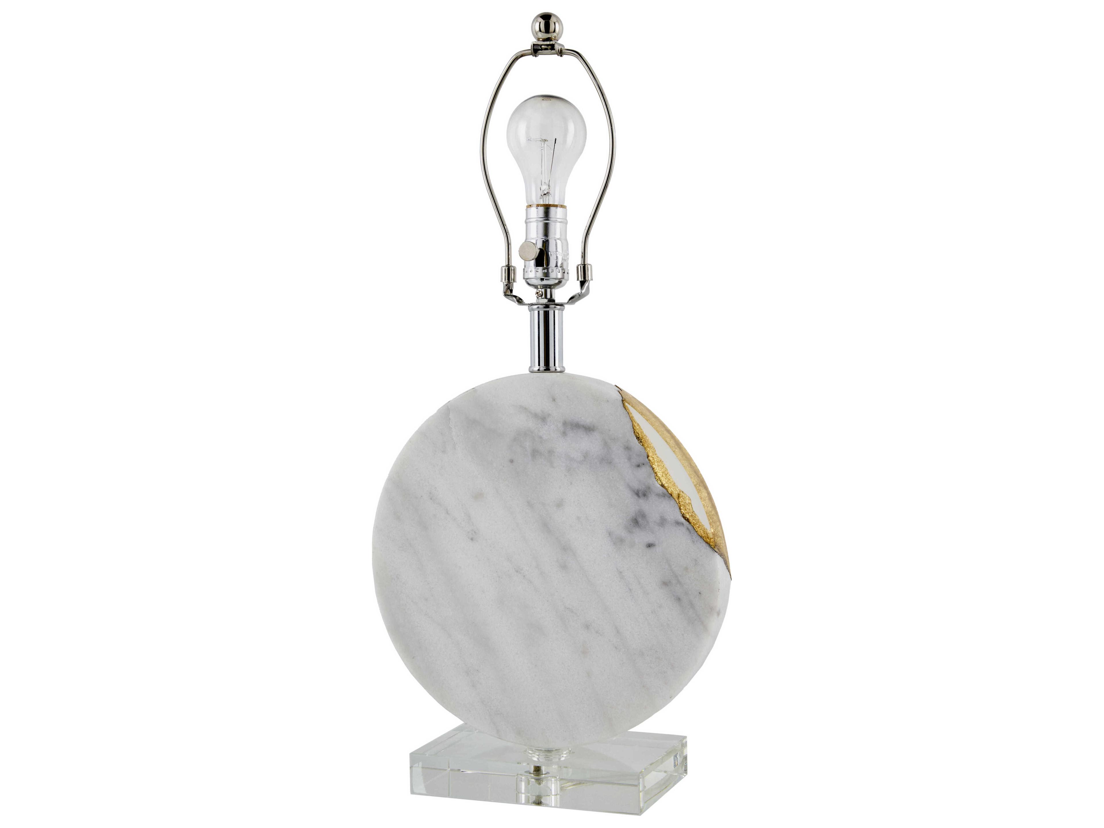 Surya Fivo White Linen Table Lamp