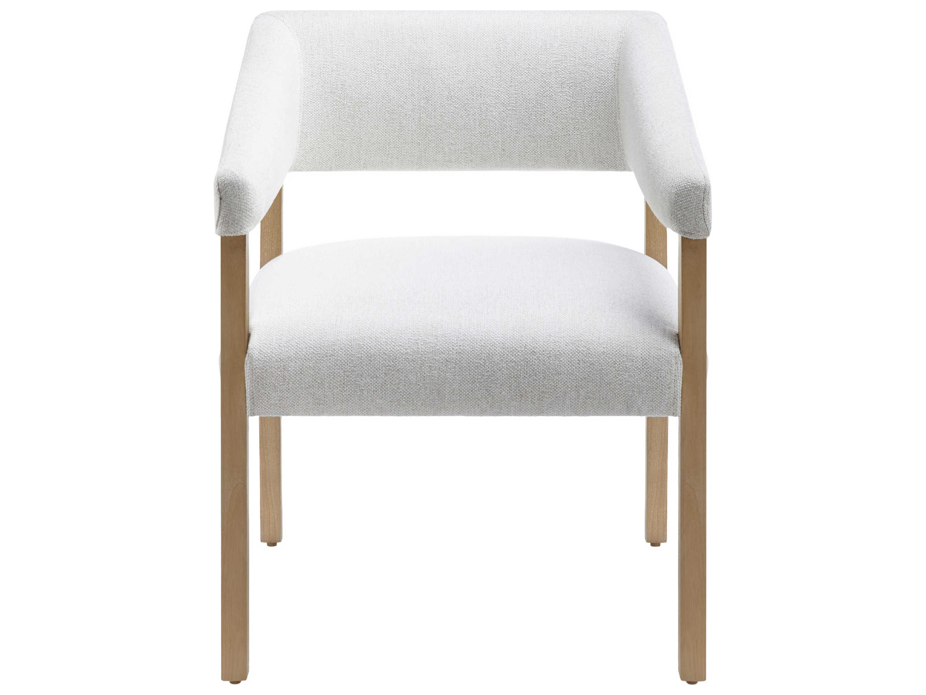 Surya Grace Beech Wood White Upholstered Arm Dining Chair