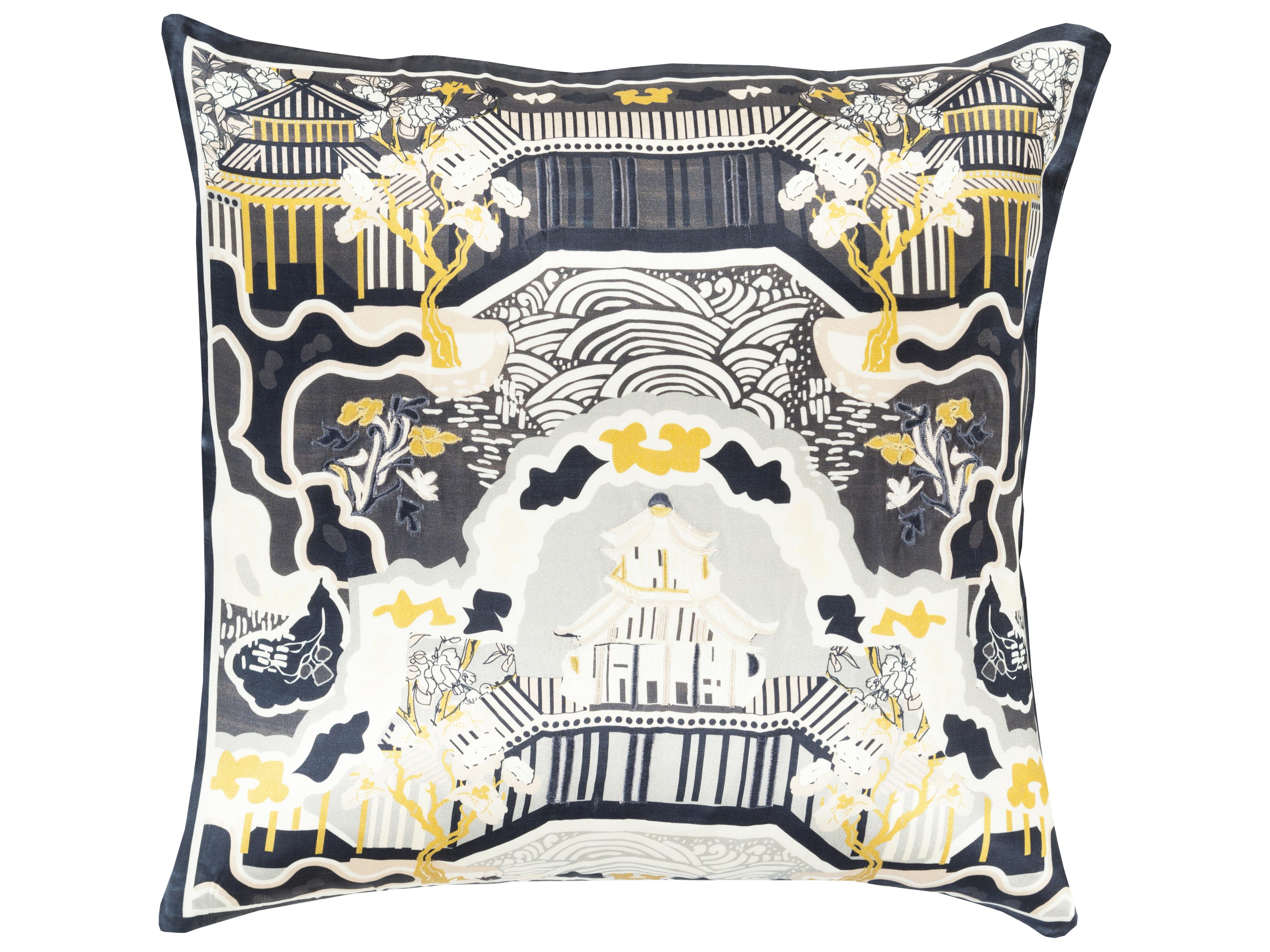 Surya Geisha Slate Pillow