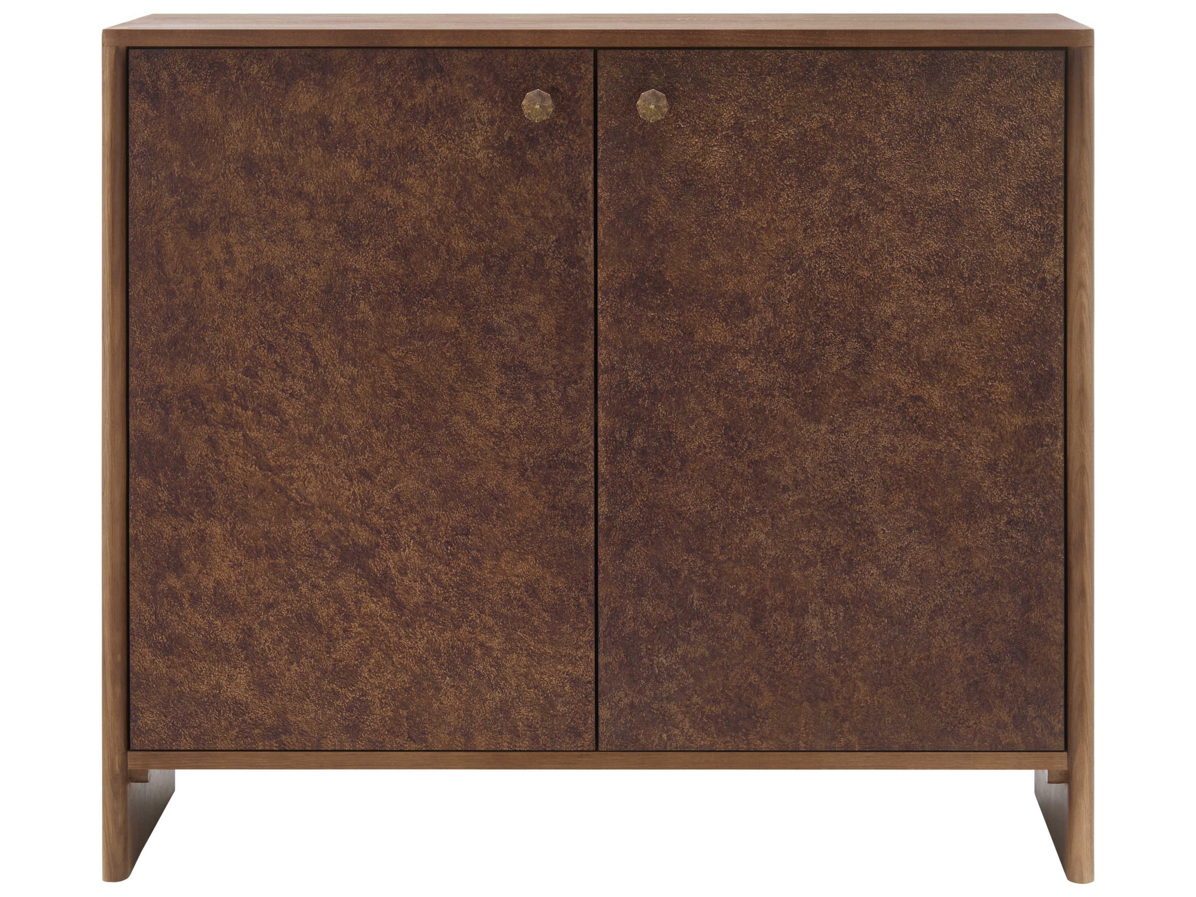Surya Gelina Brown Metallic Bronze Oak Wood Accent Chest
