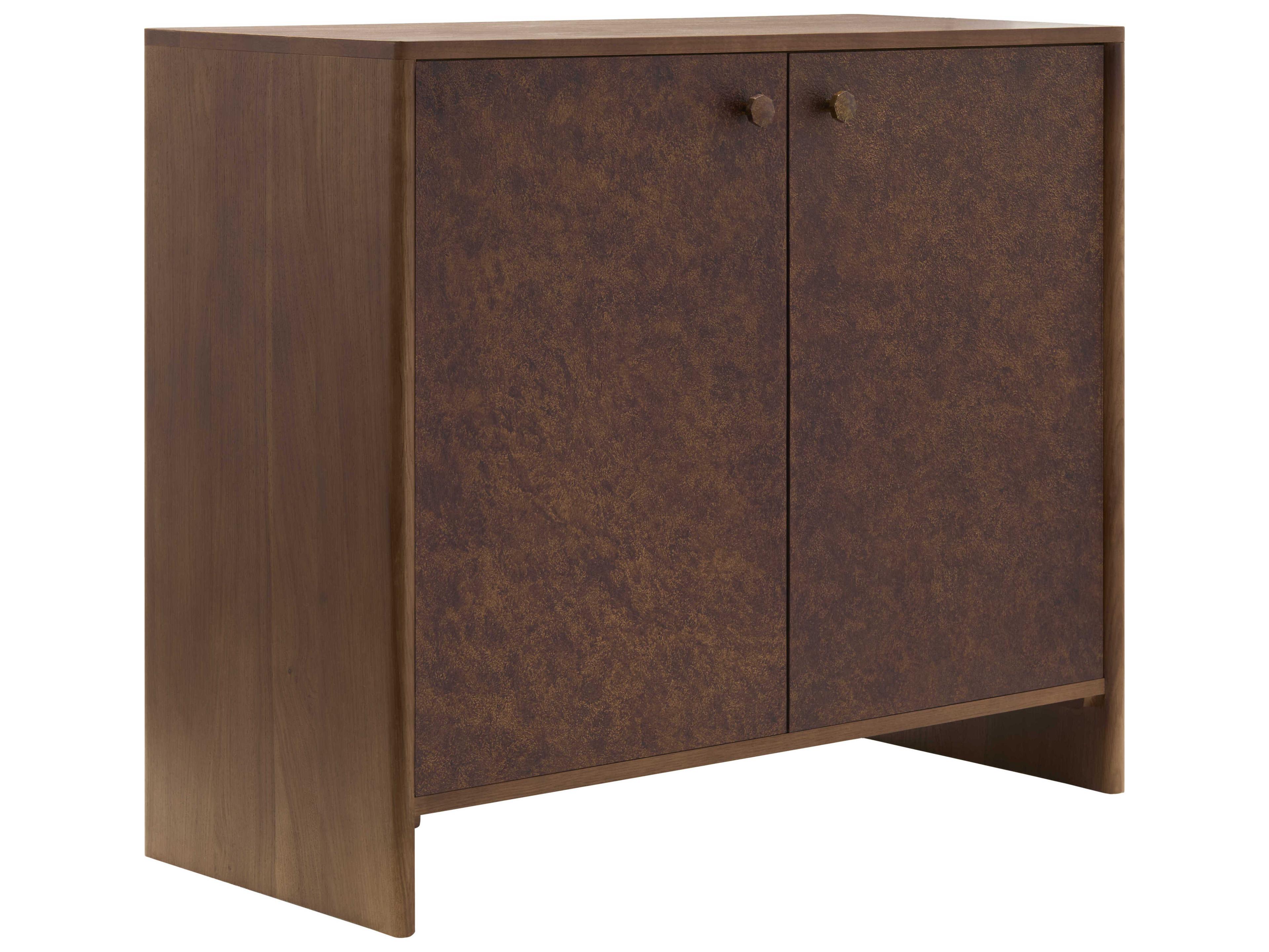 Surya Gelina Brown Metallic Bronze Oak Wood Accent Chest