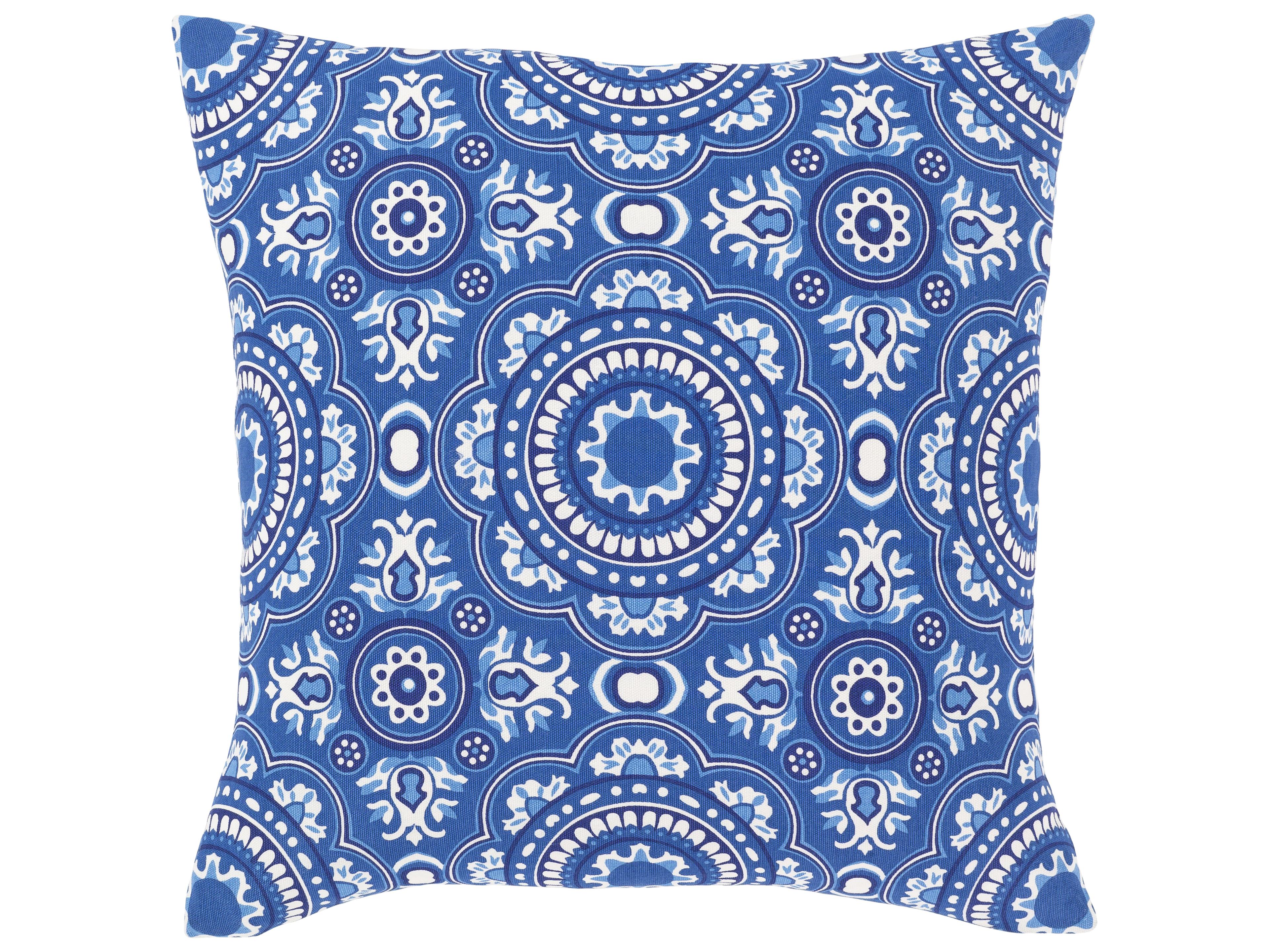 Surya Global Blues White Pillow