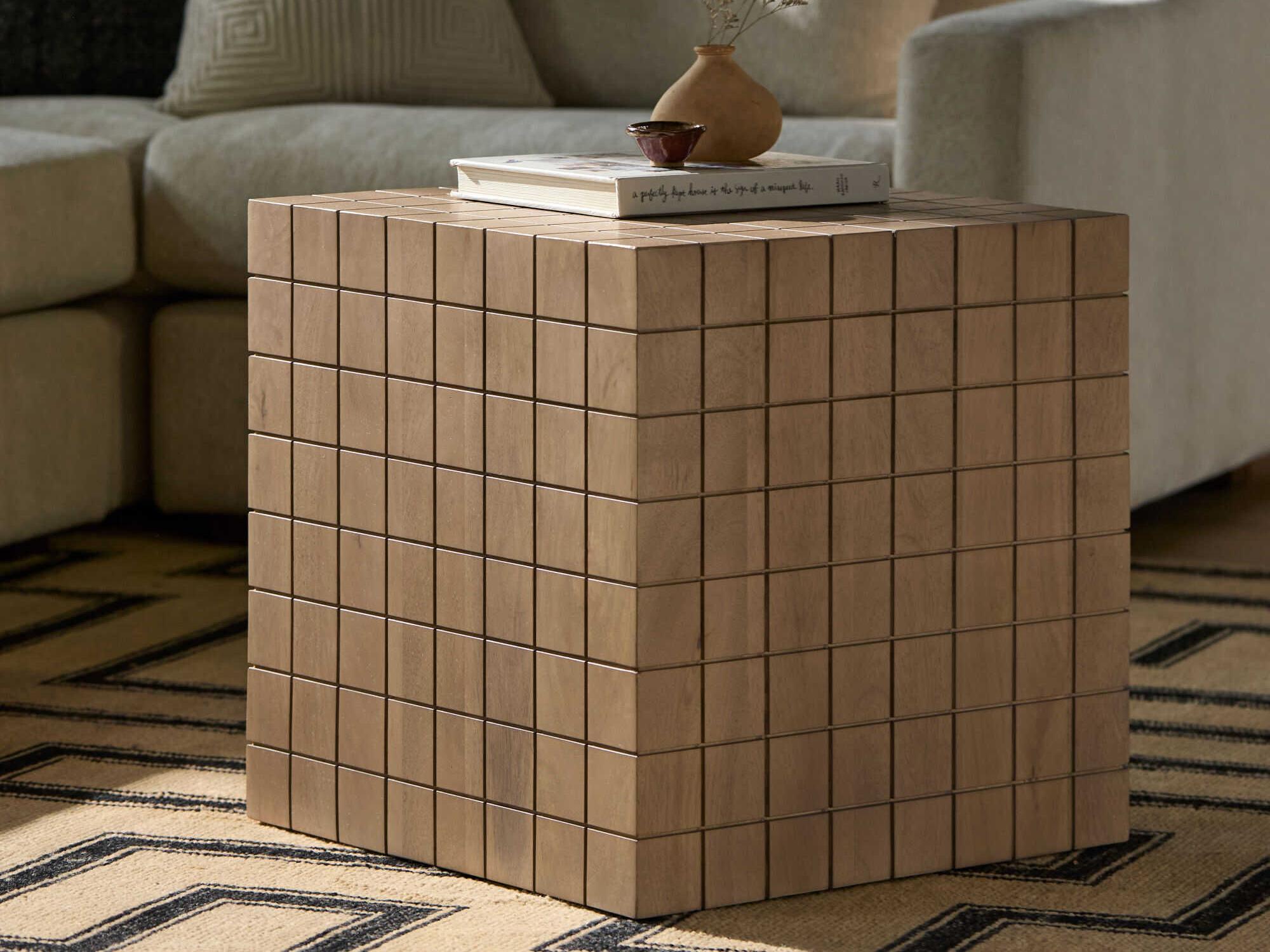 Surya Geldrey Square Wood Beige End Table