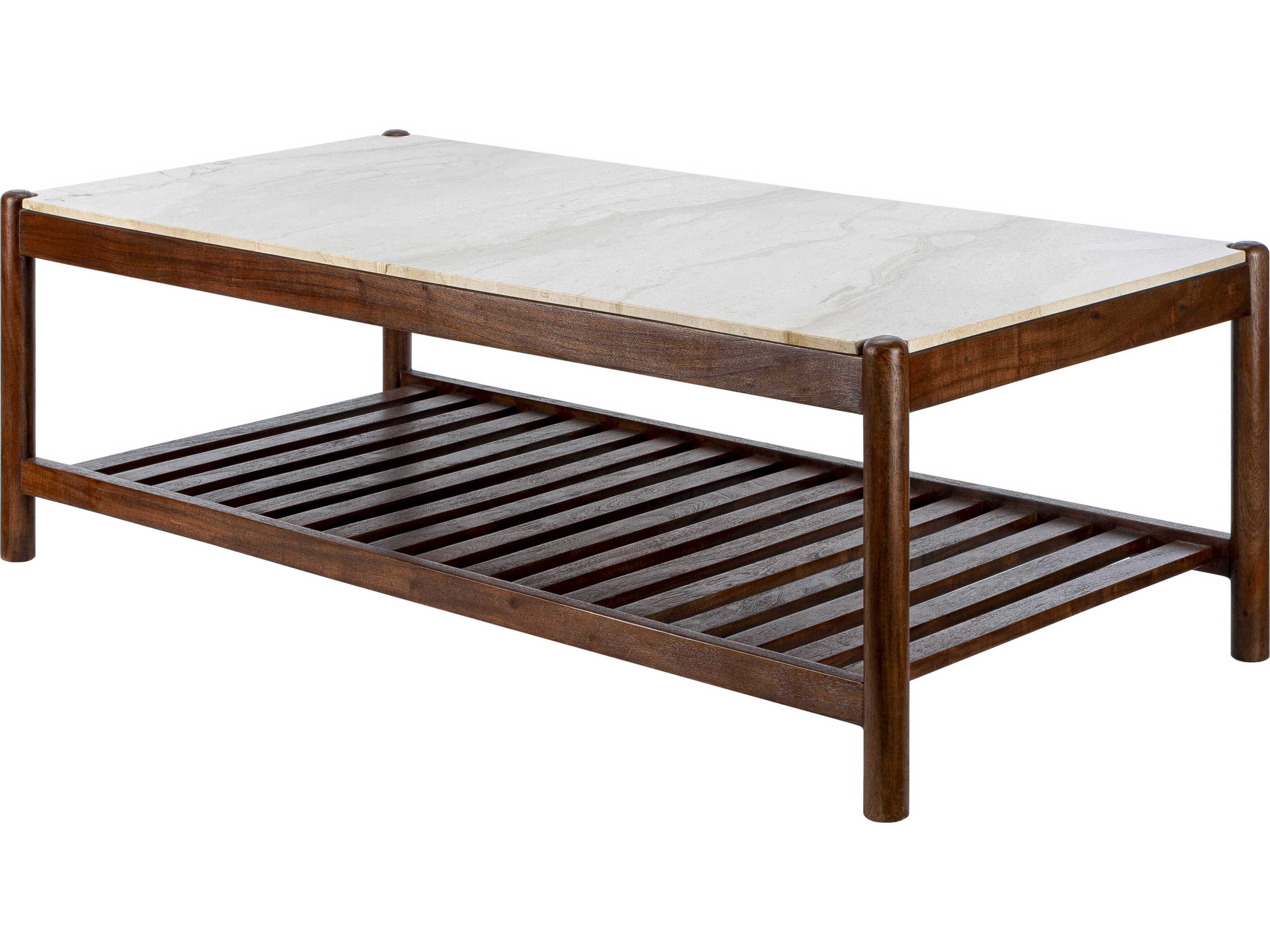 Surya Guapa Rectangular Marble Cream Brown Coffee Table