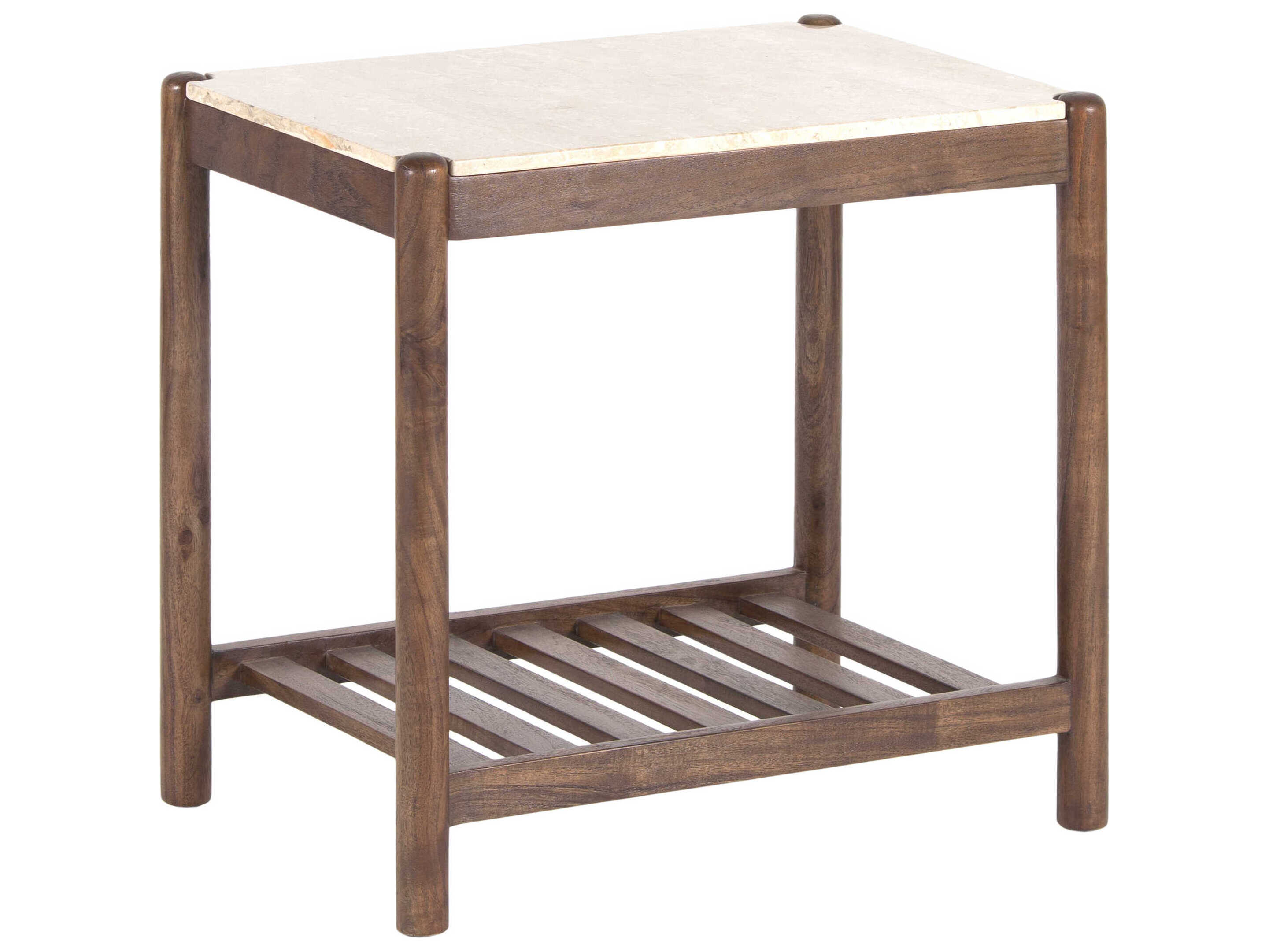 Surya Guapa Rectangular Marble Cream Brown End Table