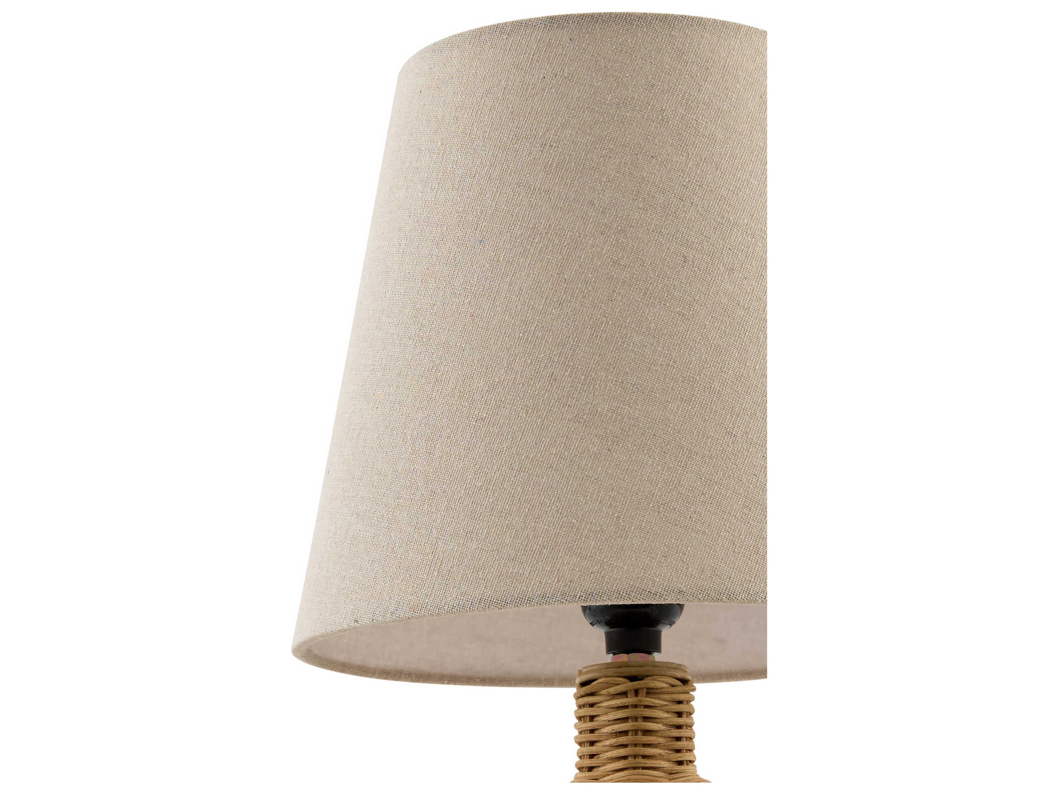 Surya Grotta Brown Wheat Linen Table Lamp