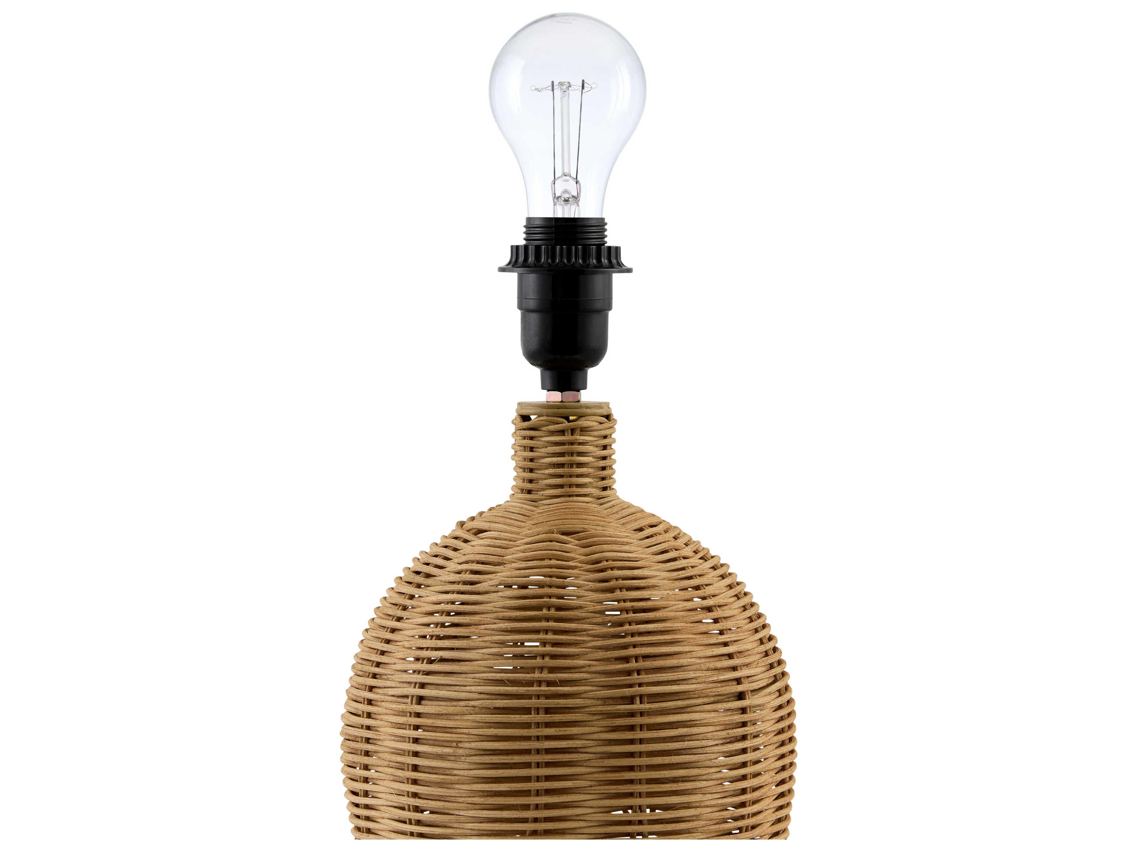 Surya Grotta Brown Wheat Linen Table Lamp