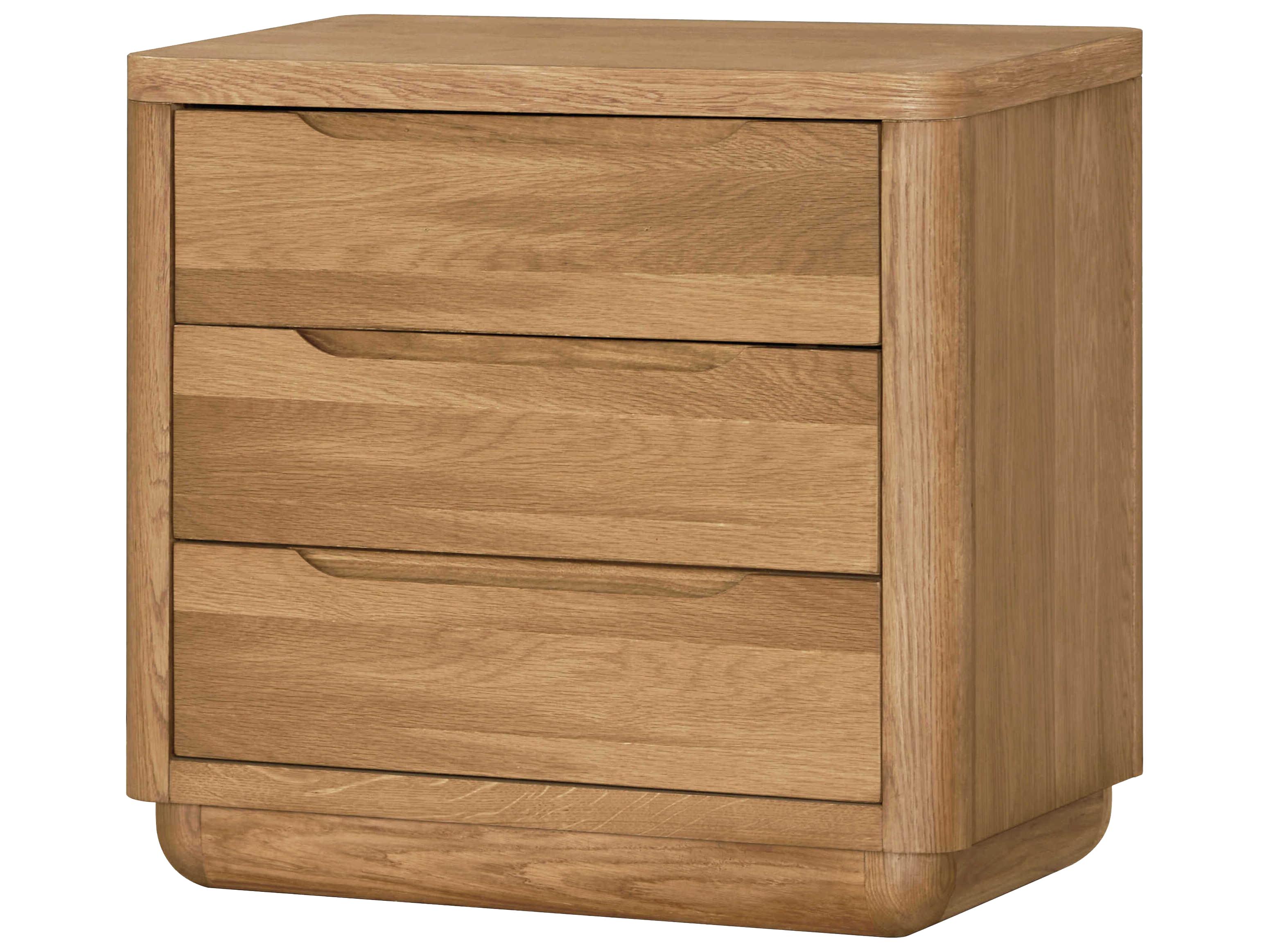 Surya Hundley 3-Drawers Oak Wood Nightstand