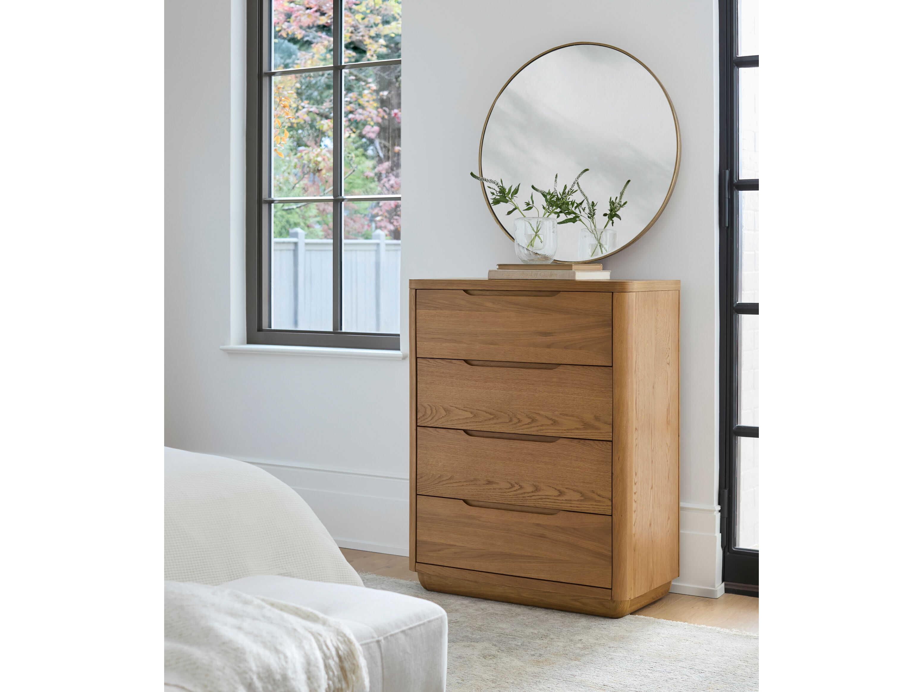 Surya Hundley 4-Drawers Oak Wood Dresser