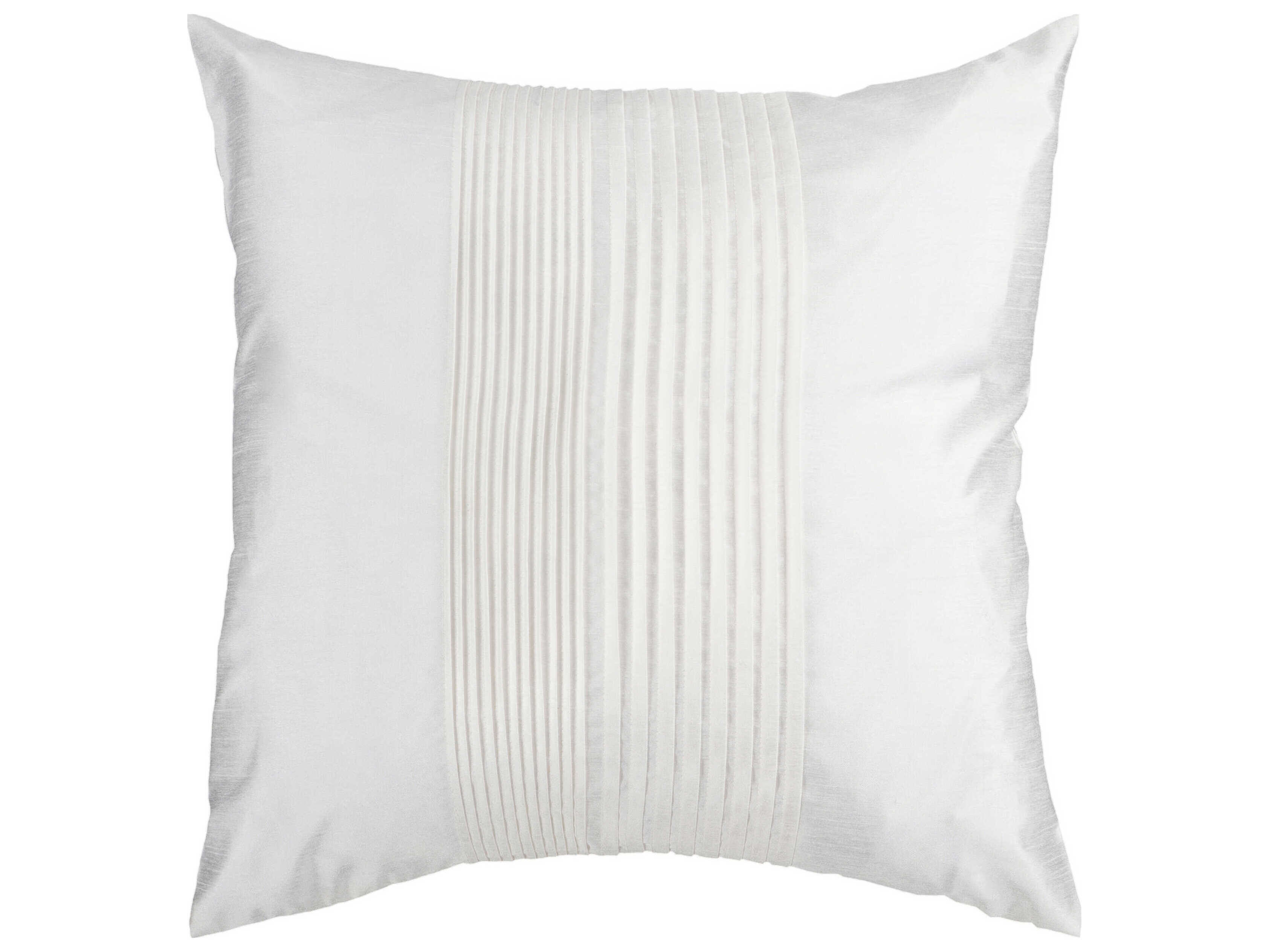 Surya Solid Pleated White Pillow