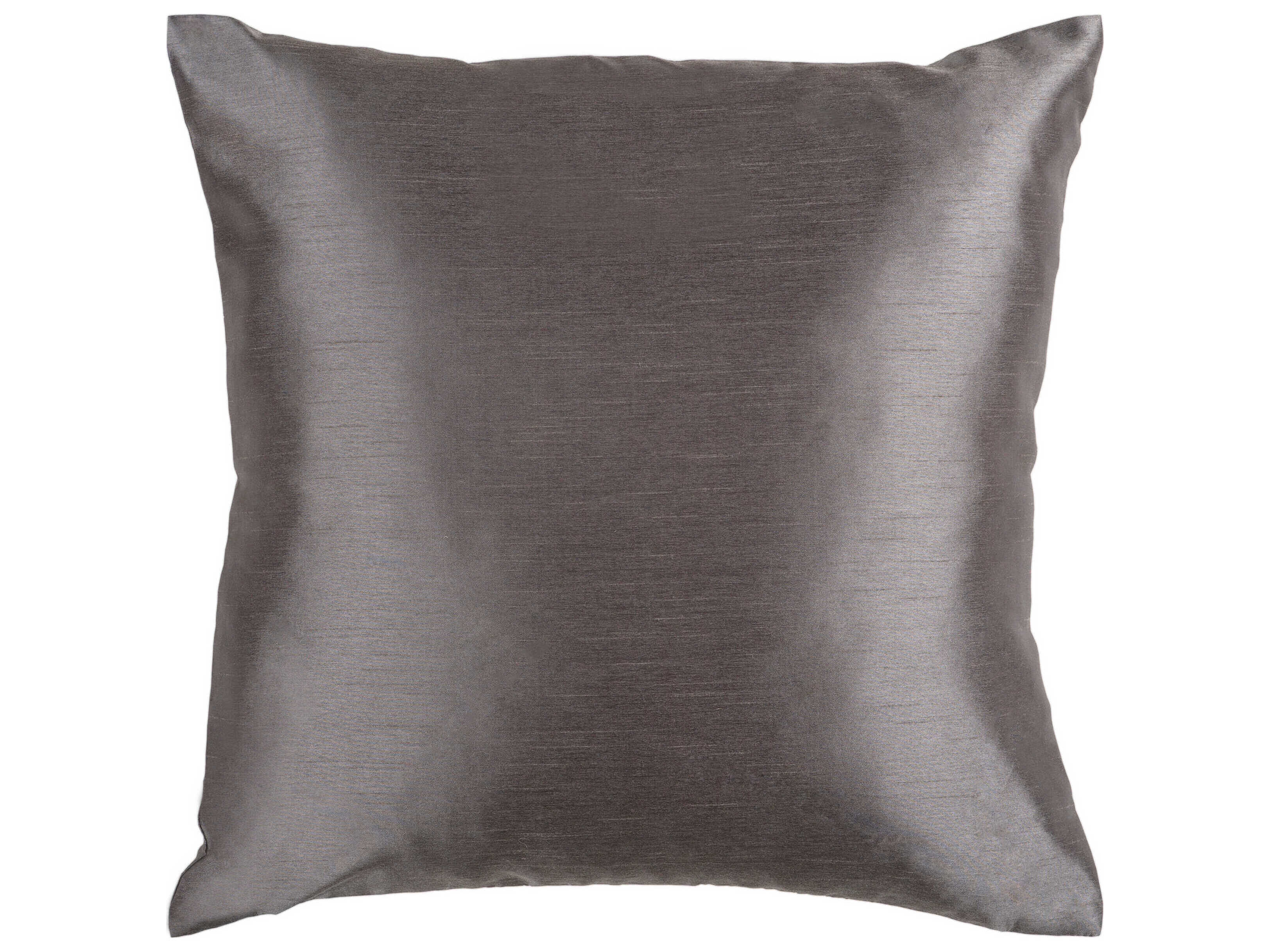 Surya Solid Luxe Charcoal Pillow