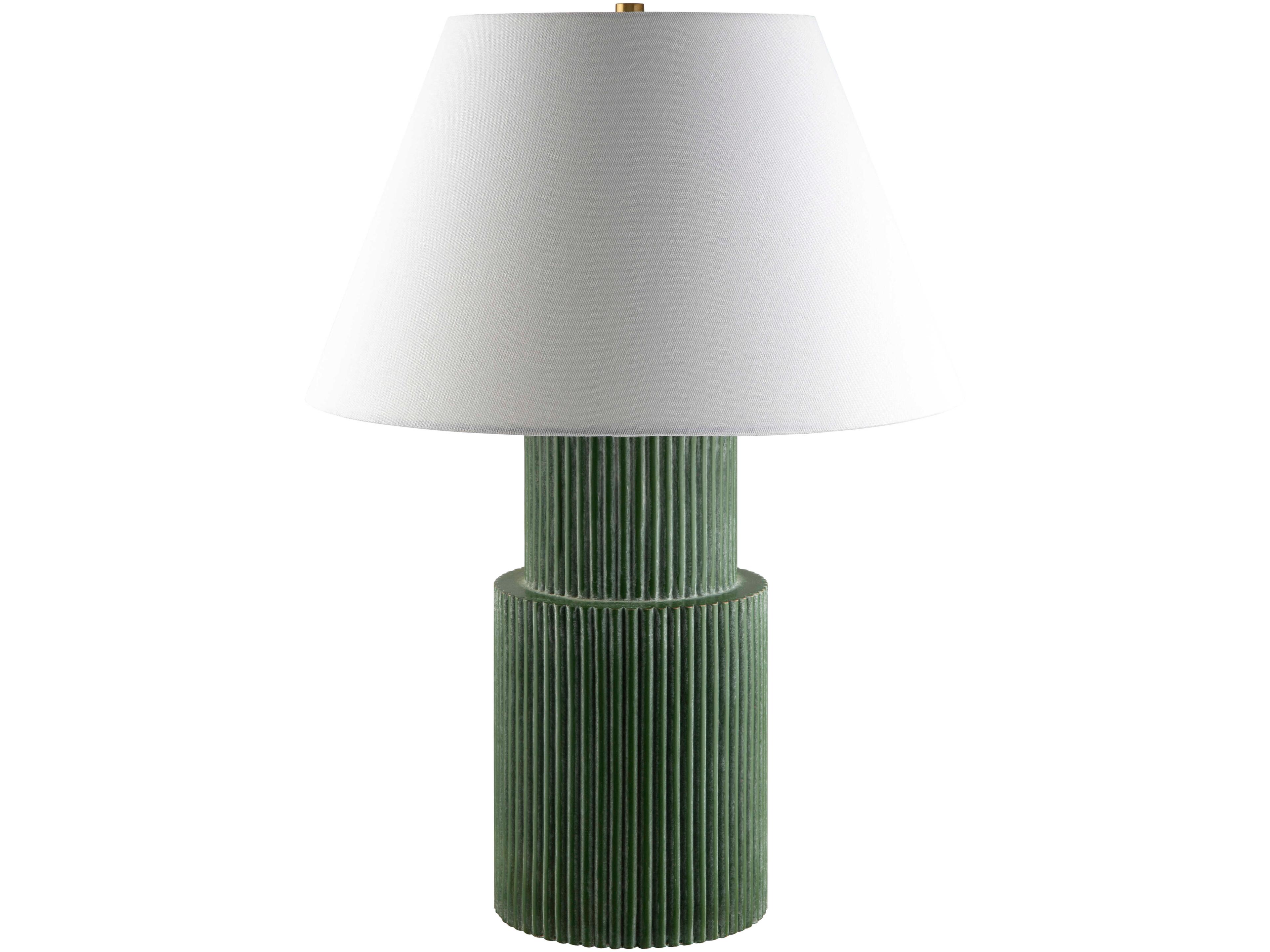 Surya Hikari Dark Green Translucent Buffet Lamp