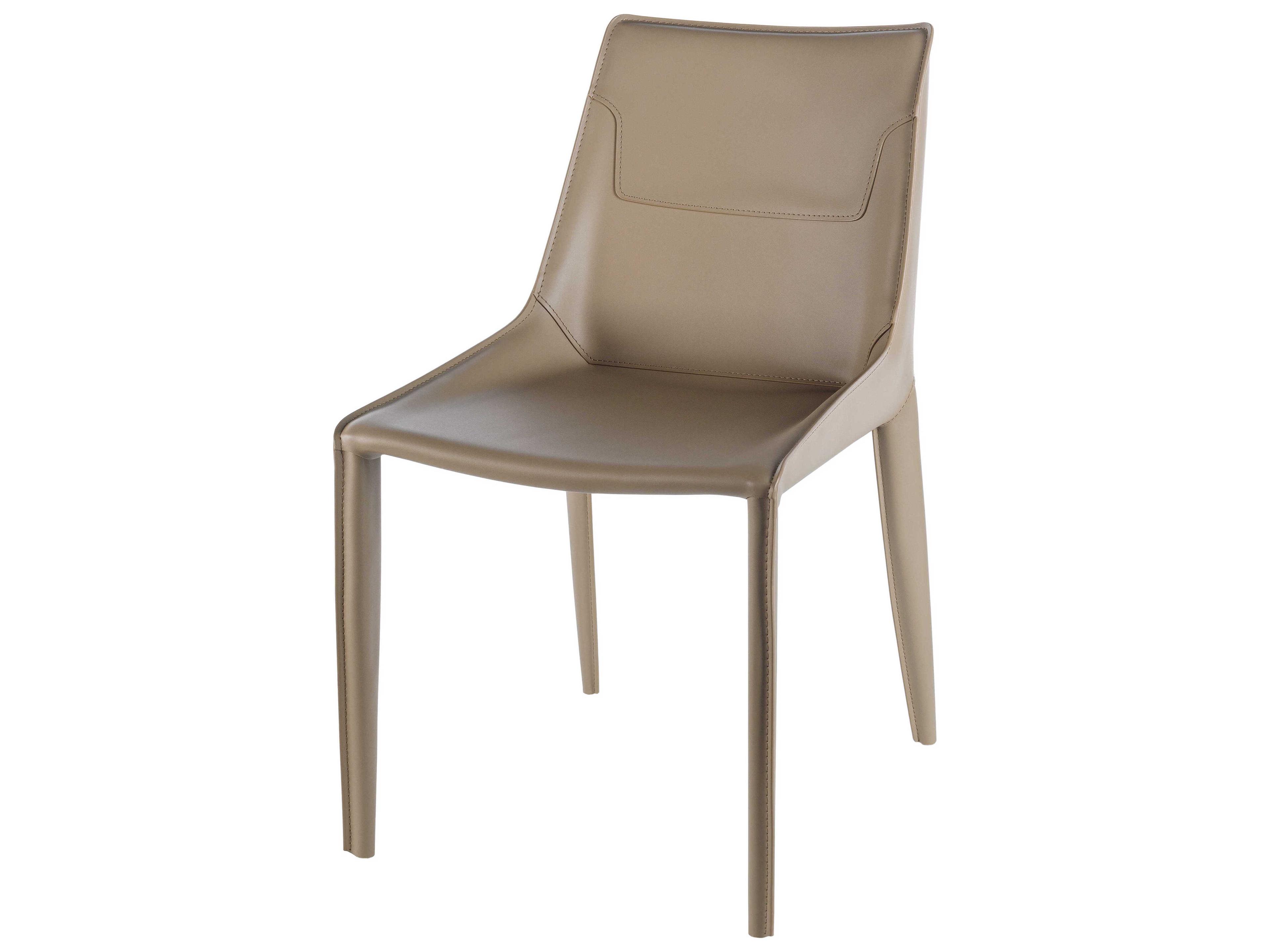Surya Hanks Beige Faux Leather Side Dining Chair