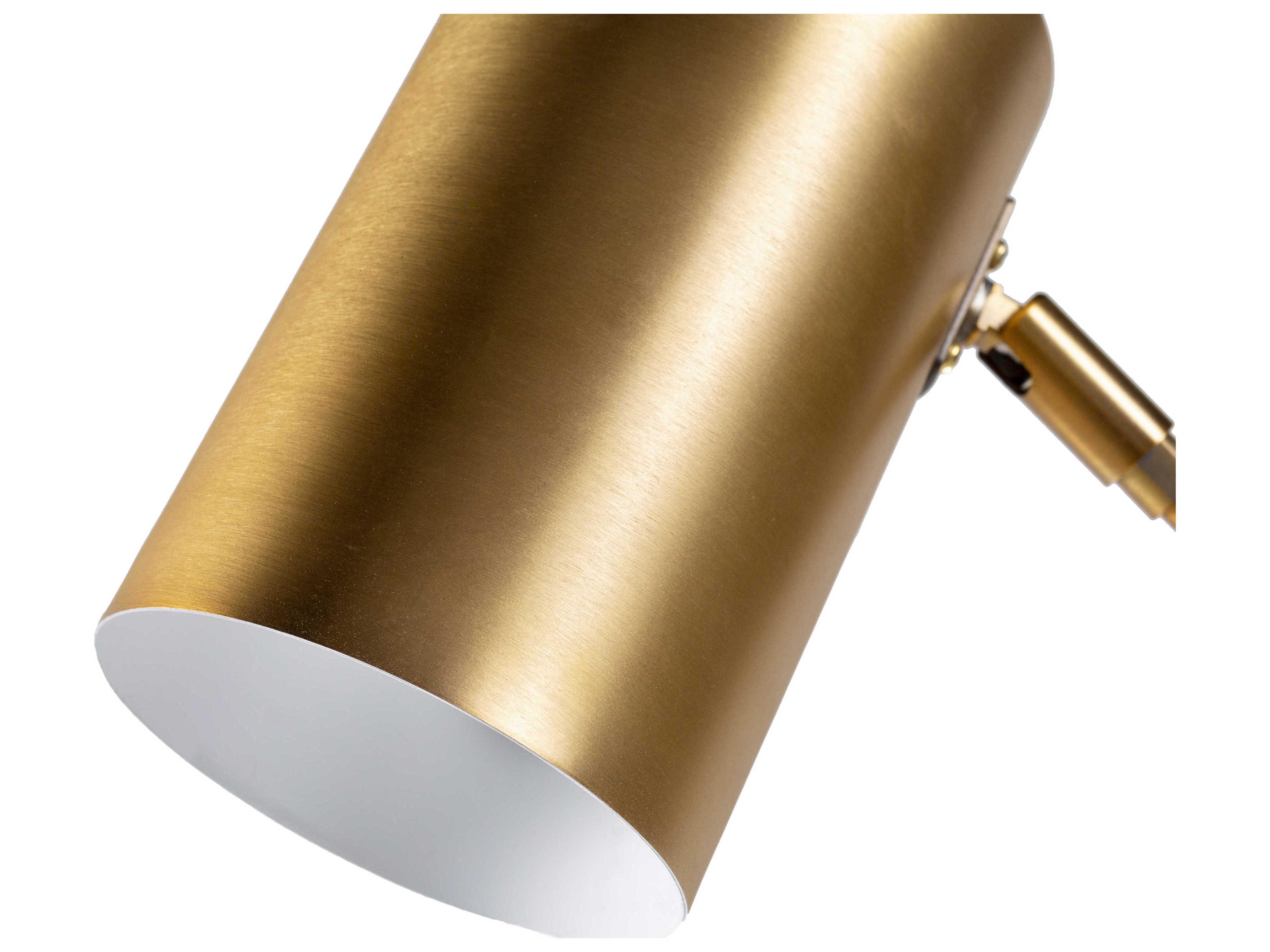 Surya Hannity Metallic Brass Metal Desk Lamp
