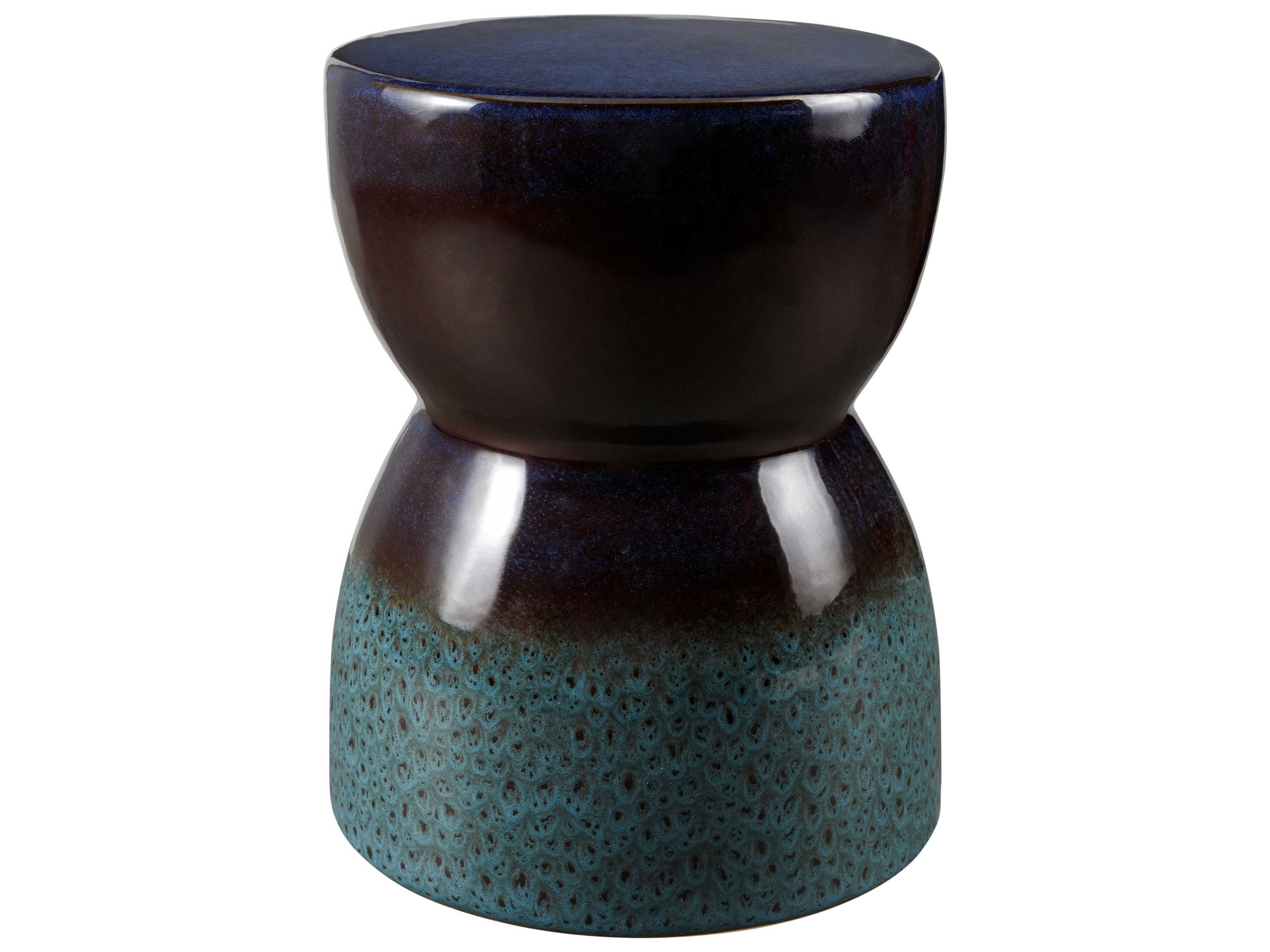 Surya Hourglass Dark Brown Accent Stool