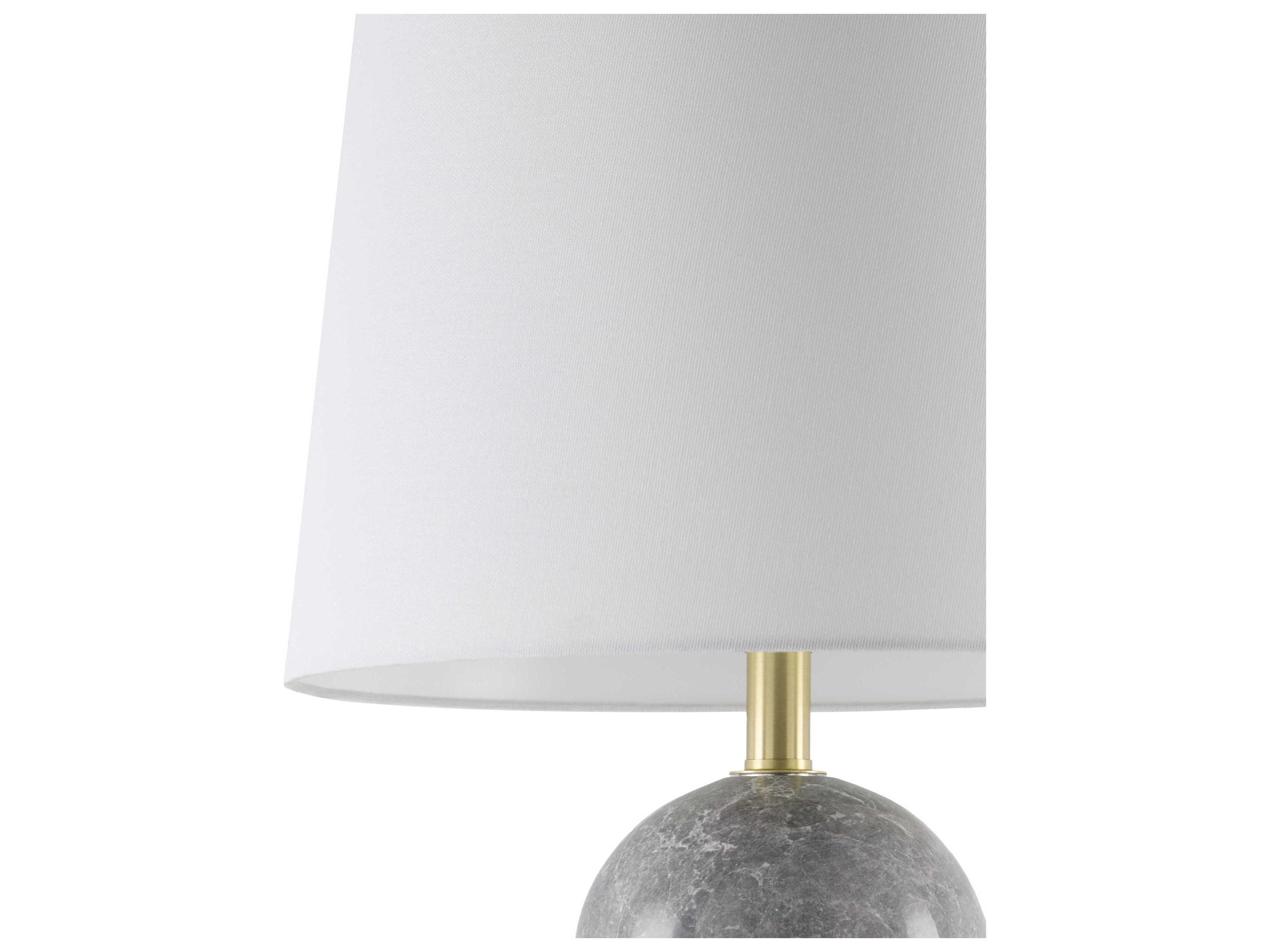Surya Huriel Gray White Cream Linen Table Lamp