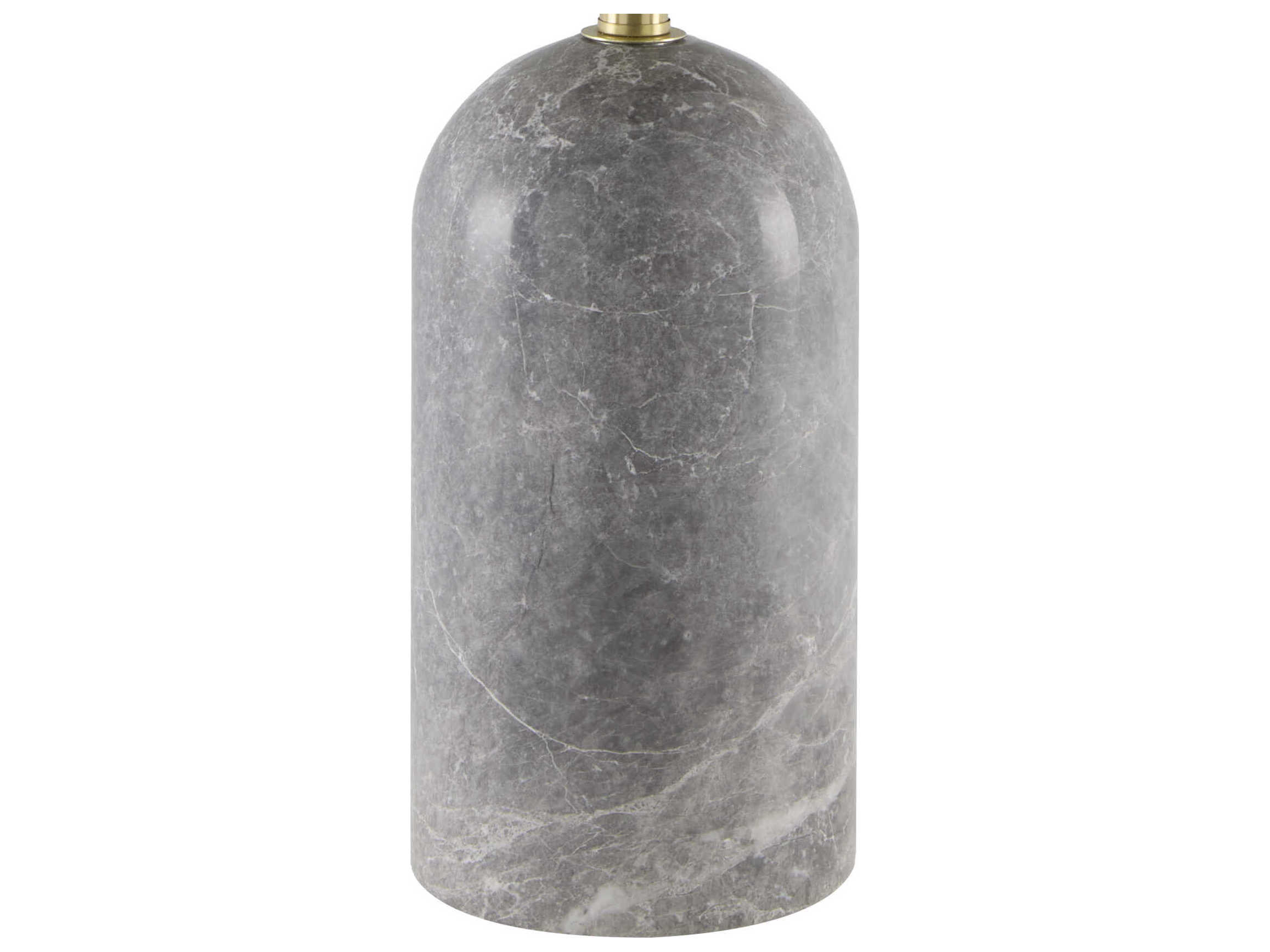 Surya Huriel Gray White Cream Linen Table Lamp