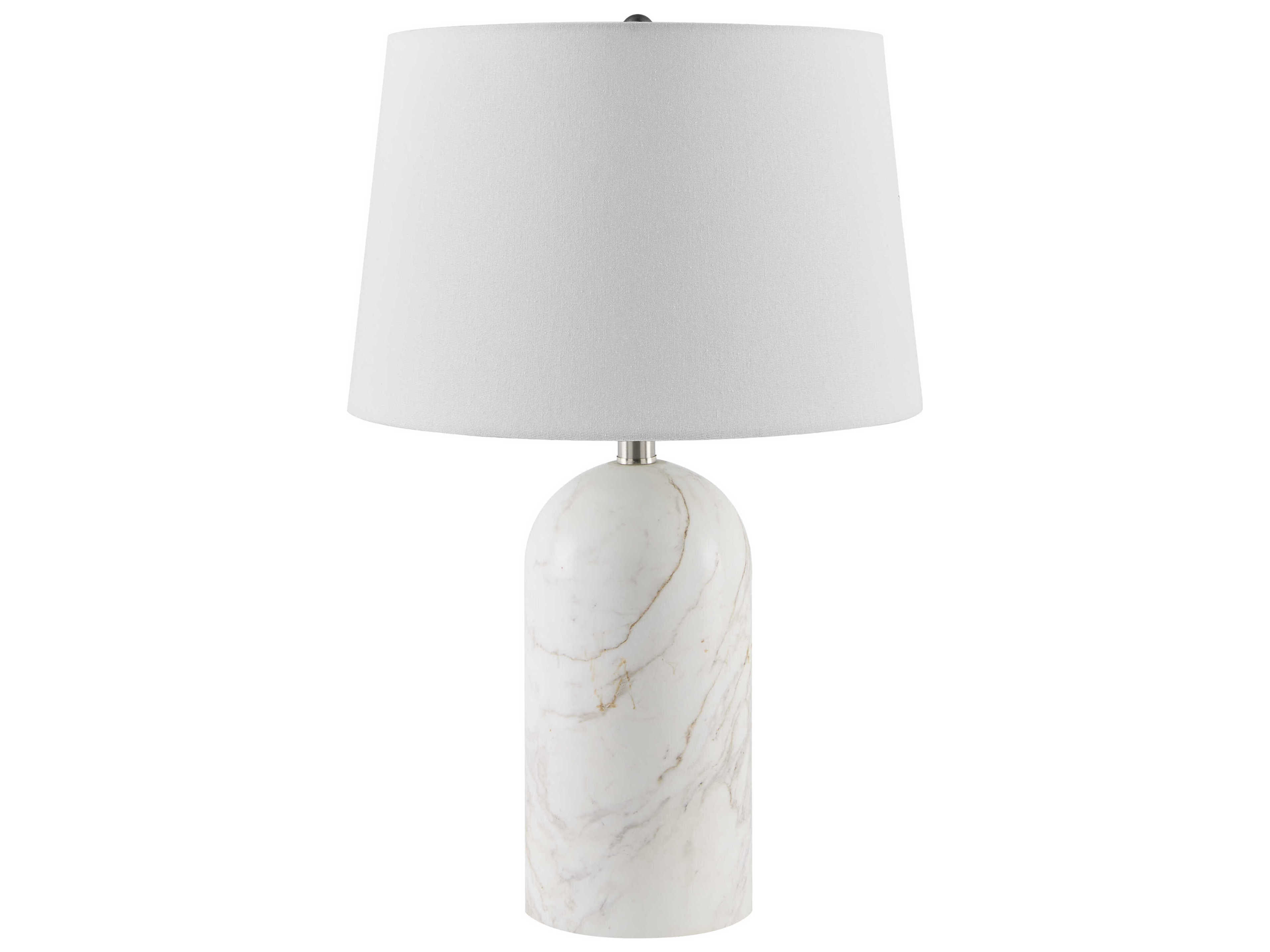 Surya Huriel White Cream Linen Table Lamp