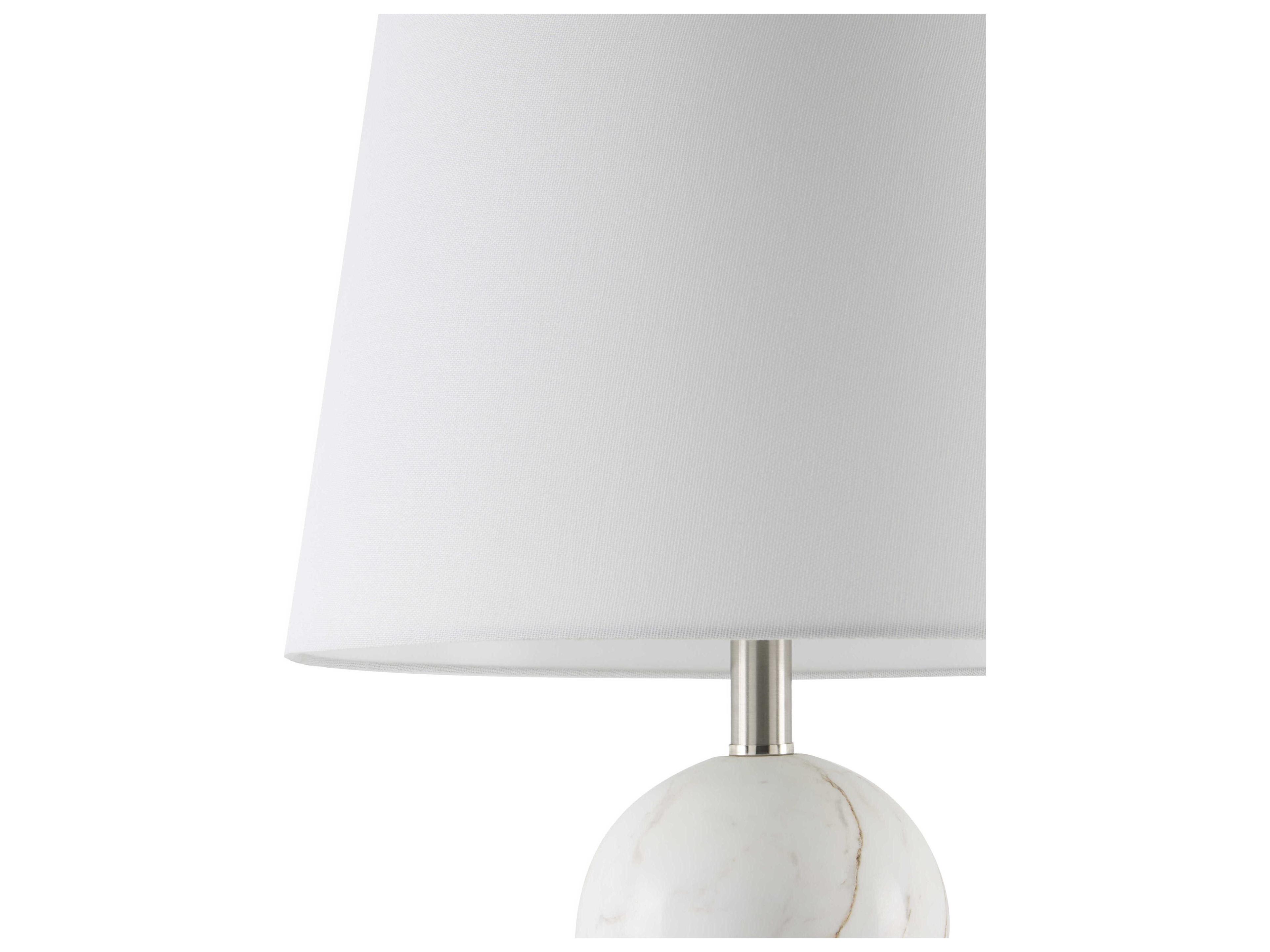 Surya Huriel White Cream Linen Table Lamp