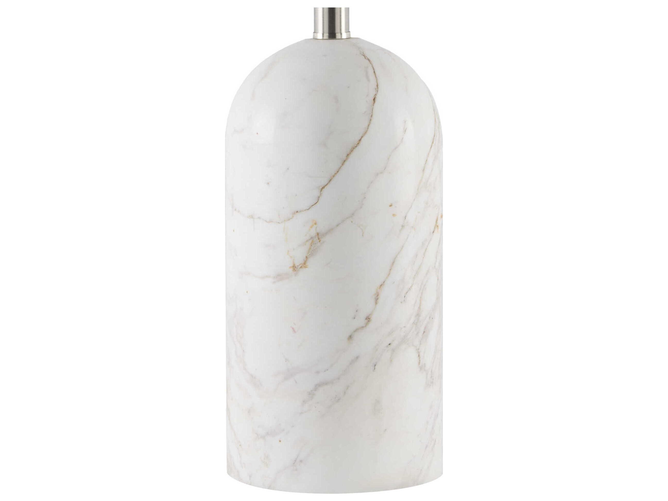 Surya Huriel White Cream Linen Table Lamp