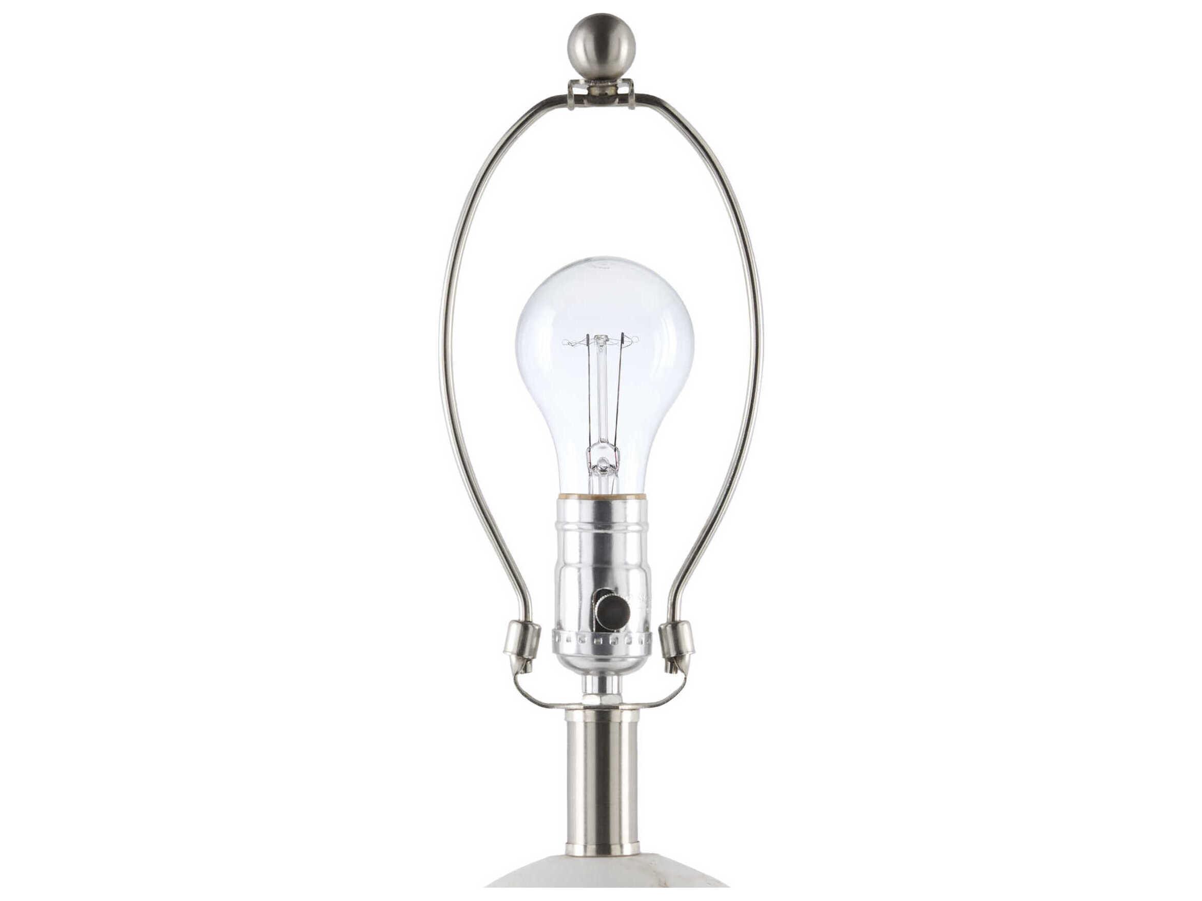 Surya Huriel White Cream Linen Table Lamp