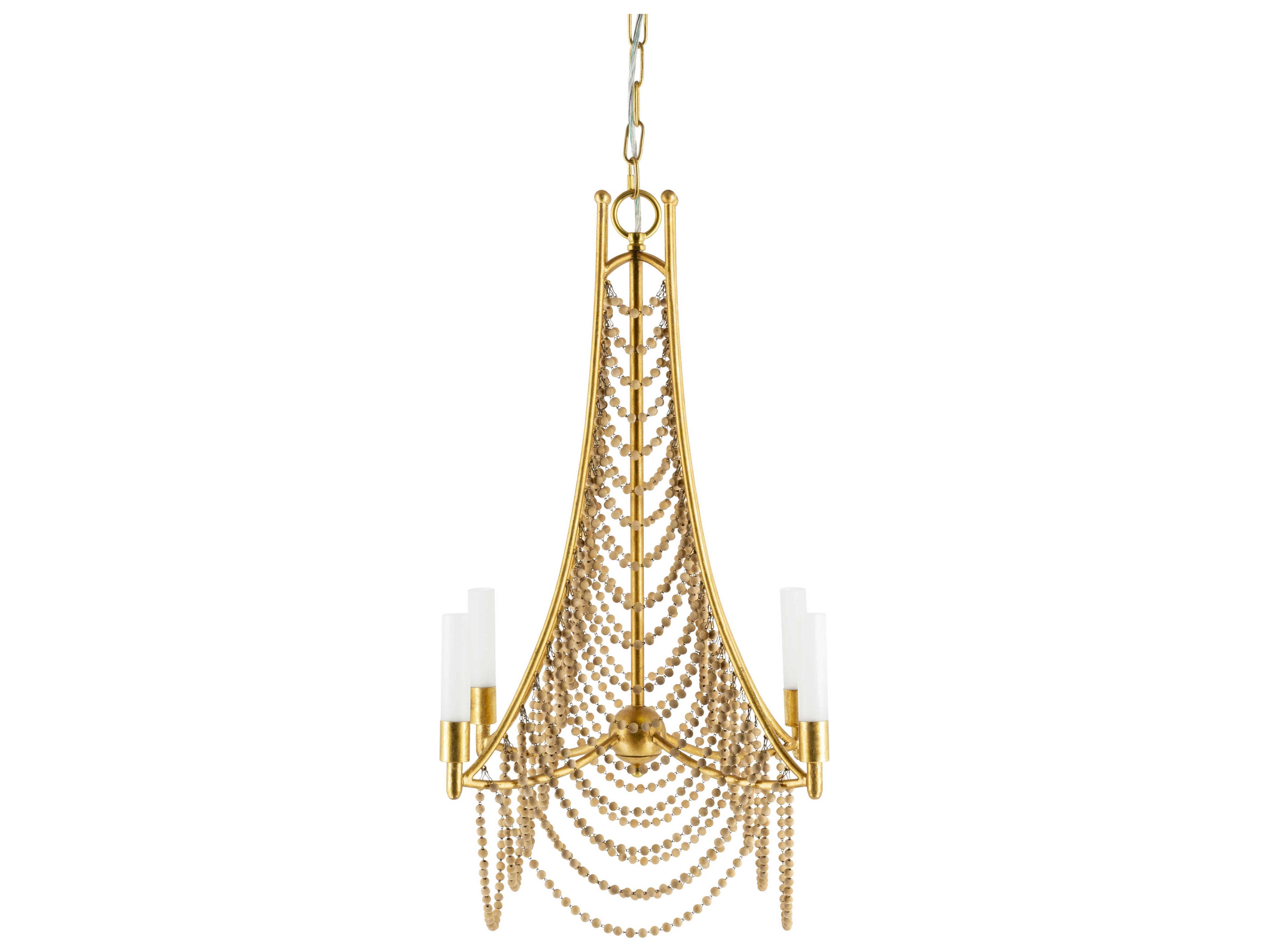 Surya Hawes 4-Light Gold Chandelier