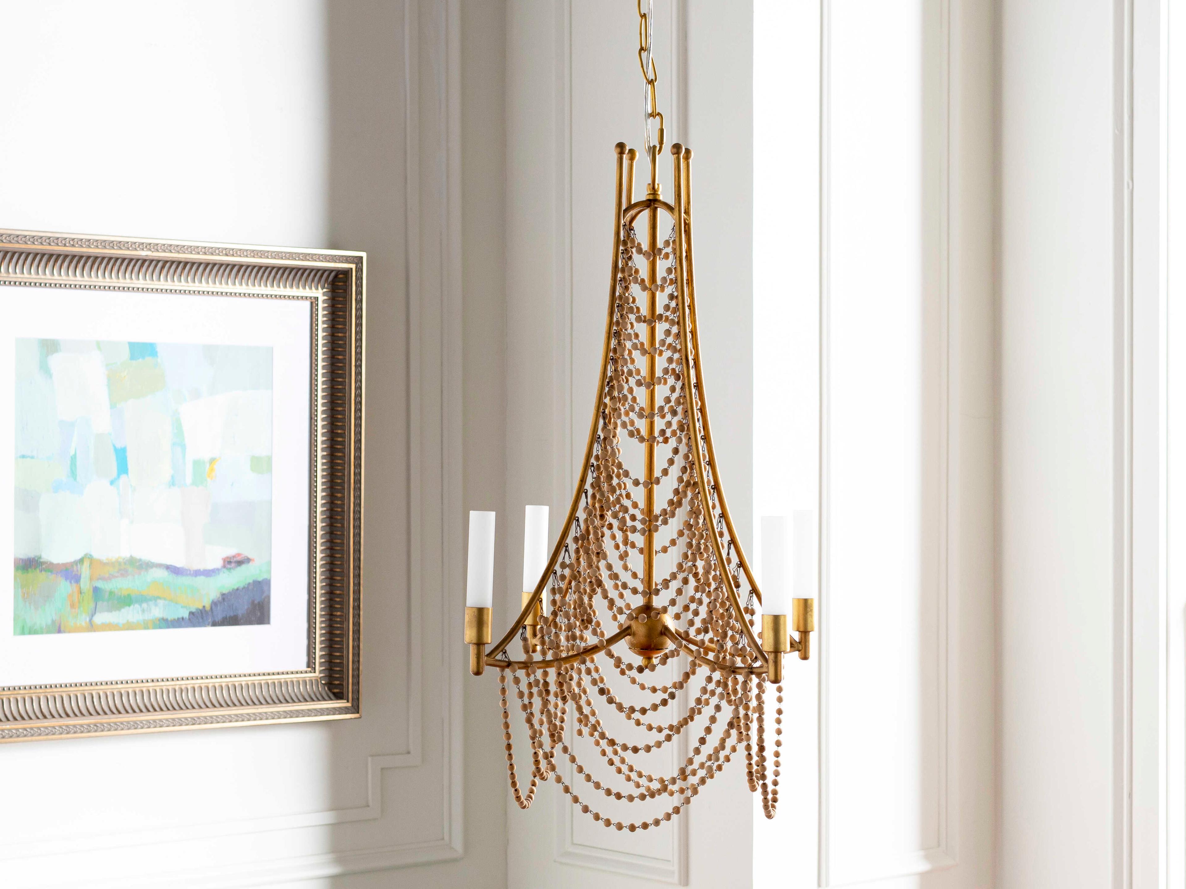 Surya Hawes 4-Light Gold Chandelier