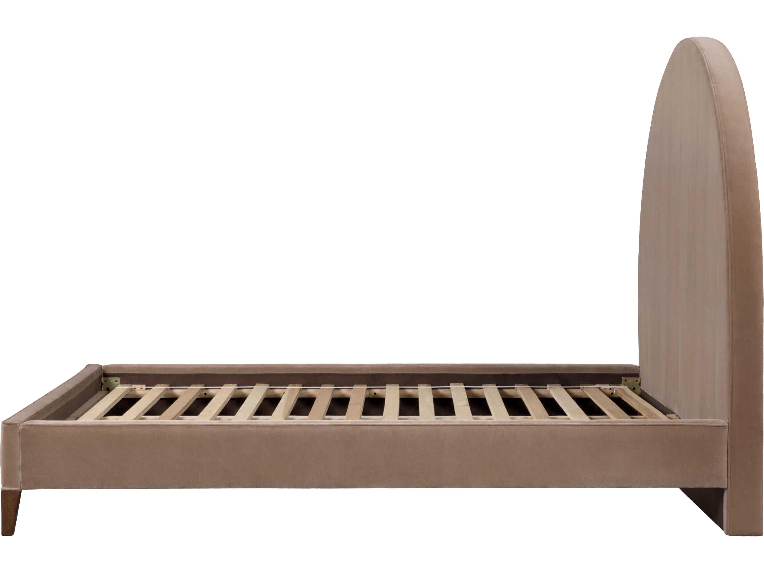 Surya Elipse Dark Brown Rubberwood Wood King Platform Bed