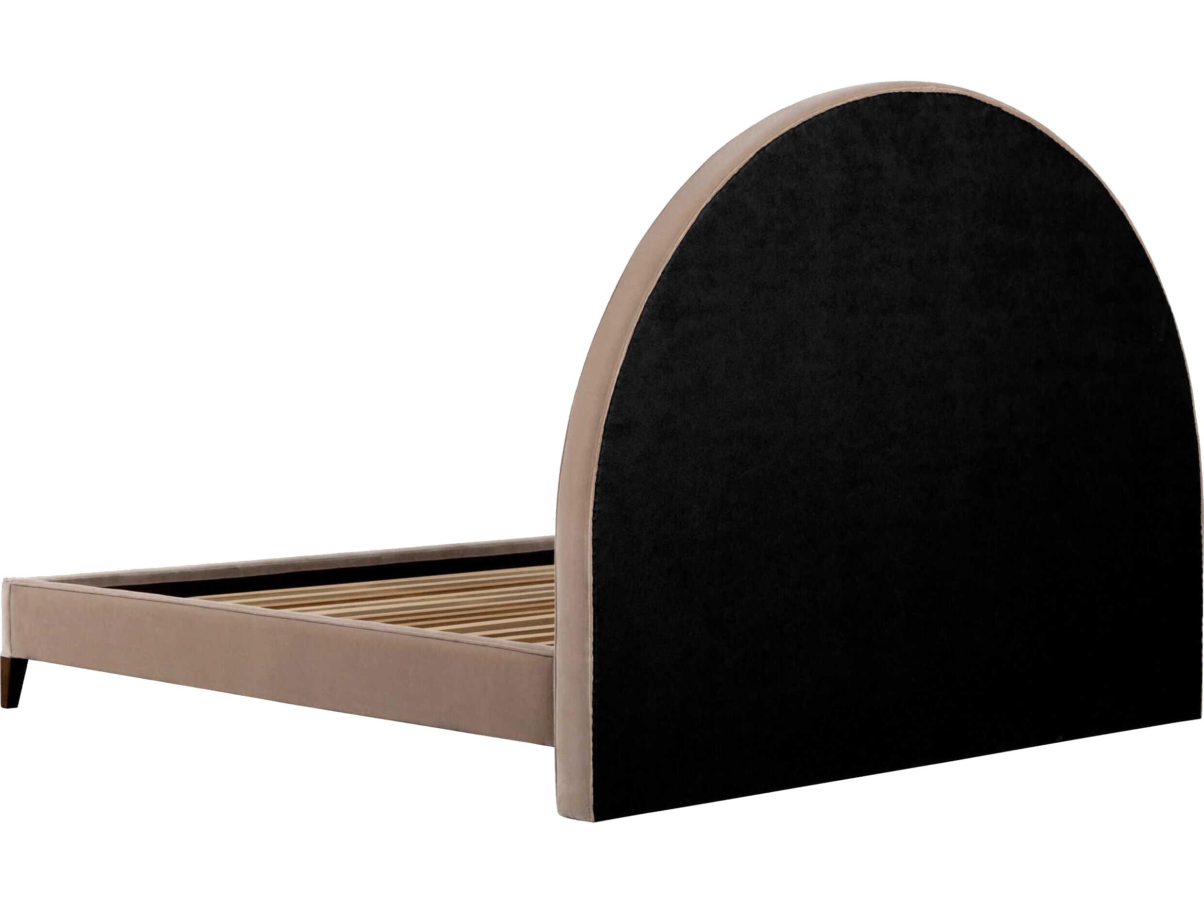 Surya Elipse Dark Brown Rubberwood Wood Queen Platform Bed